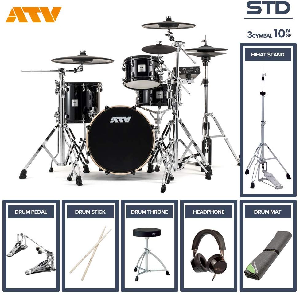 ATV aDrums artist STANDARD SET ADA-STDSET 3Cymbal フルオプションセット (10"Splash, ツインペダル)