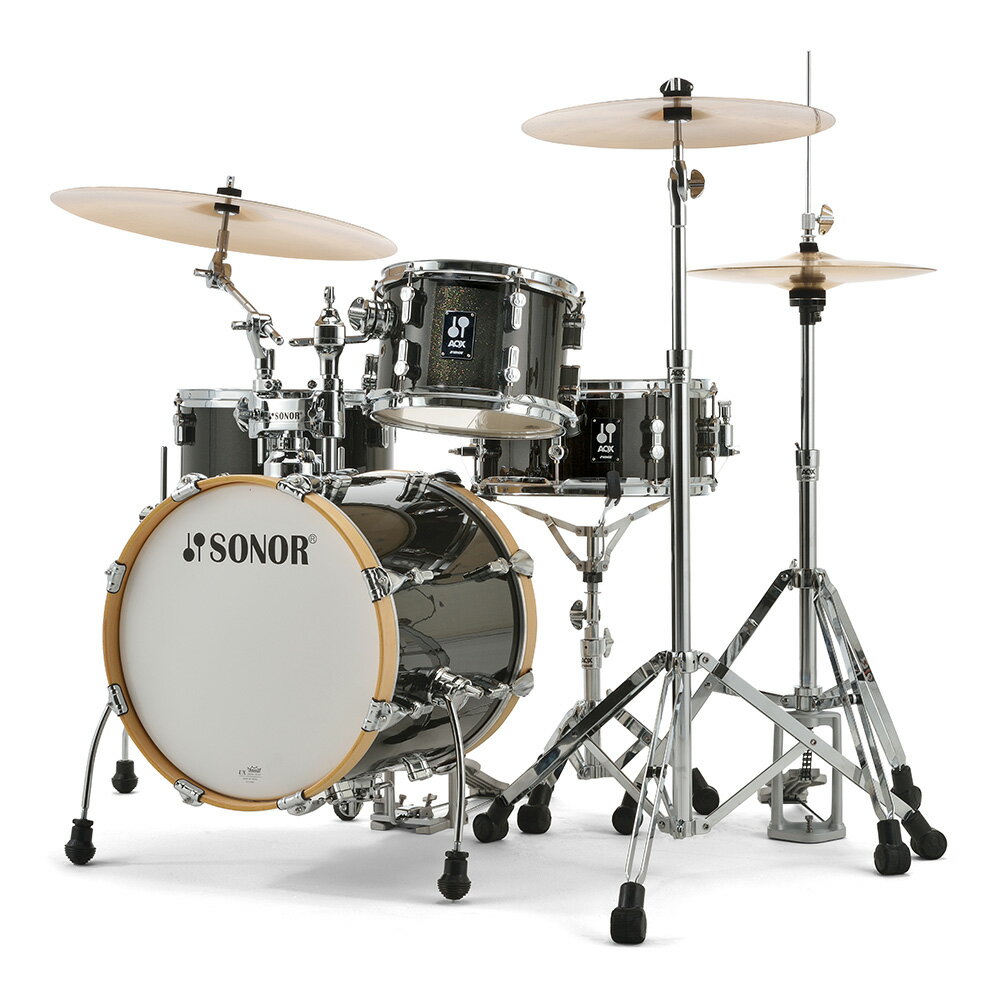 SONOR AQX Series JUNGLE [SN-AQXJUN] BMS (ブラック・ミッドナイト・スパークル) シンバル・ハードウェア別売り