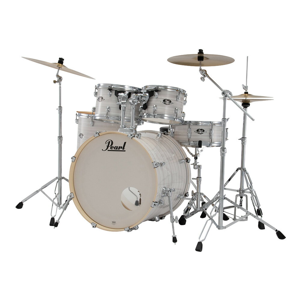 トピックスショッピングクレジット分割48回払いまで金利手数料0%！期間限定 2026年2月28日まで30,000円（税込）以上のお買い物が対象となります。本キャンペーンはクレジットカードでのお支払いは対象外となります。詳しくはお問い合わせください。アイテム説明スタンドやペダルはもちろん、スティックまで含んだ「Lady Set Go」フルセット。パール75年の歴史の中で、最も多くのドラマーに愛用されている実績を持つExportドラムシリーズ。永く世界のミュージックシーンで鍛えられたサウンドは、今なお、新世代のドラムインフルエンサーに向けて輝きを放ち続けている。・A True Icon in the Drumming World.Exportシリーズは、上級モデルの流れを汲んだパールドラムのベストセラー。このワンセットで、ライブ・レコーディング等、ドラマーとしての夢の実現につながります。・Take Your Drumming to the Next Level「Masters」など上級モデルを継承したパーツやハードウェアは、堅牢で直感的に扱うことができます。また、ドラムヘッドやシンバル等消耗品を上級モデルと交換したり、ツインペダルやハードウェアを追加したりと、レベルやプレイスタイルに合わせてドラムセットをアップグレードしてゆくことができます。■シェルポプラによるパワフルなシェルは、Exportの伝統を継承しつつも、エントリークラスとは思えないパワフルで表情豊かなサウンドを発揮。Exportのシェルは、独自の技術を駆使して究極の鳴りを実現する優れたシェルテクノロジーで製造される。それは、優れた音響特性のために木材の厳選から始まり、高密度かつ正確な厚みに成型されるようにスカーフカットジョイントが用いられている。またそれぞれのプライ材の細胞孔は、パールの独自のグルー(接着剤)で満たされたうえ、1000 PSIもの高圧と高温のもとで成型(ヒートコンプレッション・モールドシステム)され、優れた音色とベストな鳴り、そして高い耐久性を誇る強力なドラムシェルが製造される。また、すべてのシェルは、穴空けおよび組み立て前にエッジの平面度と真円度が厳しく検査され、ベストなヘッドマウントとチューニングの安定性が保証される。・6-Ply (7.5mm) Poplar Shellポプラシェルは、豊かなボリュームと明るいトーンが特長。・Standard 45 Degree Bearing Edgeパールオリジナルの45°ベアリングエッジで、ヘッドとのセンシティヴなコンタクトを果たし、アタックとあたたかみ、そしてサステインの完璧なブレンドを実現。・Tone Enhancing Wrapped Finishサウンドの輪郭を強調し、耐久性を保ちながら、飽きのこないビジュアルを実現。■ハードウェアExportのアップグレードされたラグ、フープ、アタッチメントなどのハードウェア群により、優れたサウンド特性を引き出すとともに、確かな耐久性を実現。Exportセットからベストなサウンドを引き出すため、シェルのハードウェア群は、音色の質の高めつつ、ボリュームを引き上げ、そのうえデザインももちろん考慮されている。これらには、格納式スパイクを備えたバスドラムスパー(BSP-70)、エレガントなNELラグとフロアタムブラケット(FTB-07)、Opti-Loc タムサスペンションシステム、バスドラムクローフック、スチールフープが含まれている。これらの各ハードウェア類は、各ドラムのチューニングやセットアップに貢献するだけでなく、Exportドラムキット全体の全体的なサウンドの向上にも一役買っている。・Opti-Loc Tom Suspension System3点支持方式のタムマウントは、2箇所のテンションボルトとエアベントホール(空気穴)を利用した1箇所でタムタムを吊り下げ、シェルの鳴りを最大限に引き出しながら、激しいプレイ時も安定性をサポート。・NEL-100/C LugsExportの小さく頑強なNELラグは、シェル上のスペースを最小限とし、様々なテンション下でもチューニングを保つよう設計されている。・Insulated Bass Drum Clawsナイロン製ガスケットにより、金属製のフックにありがちな「スパイダーバイト」のキズから、Exportのラッカーフィニッシュ・マッチングフープを保護し、バスドラムサウンドに対しては余分な倍音の軽減をさせている。スペック■セット内容・22"×18" バスドラム・10"x7" & 12"x8" タムタム・16"×16" フロアタム・14"×5.5" スネアドラム・H-830 ハイハットスタンド・S-830 スネアスタンド・P-930 ドラムペダル・BC-830 シンバルブームスタンド・C-830 シンバルスタンド・D-730S ドラムスローン・TH-70I/Cタムホルダー (x2)・SABIAN SOLARシンバル　14" Hi-Hats/16" Crash/20" Ride・ドラムスティック (x1ペア)■シェル：6プライ (7.5mm) ポプラ■ラグ：NEL-100/C■フープ：スチールフープ■タムマウント：Opti-Loc タム・サスペンションシステム■ヘッド：　REMO UC クリア(タムタム両面)　REMO UC パワーストローク3(バスドラム)納期について売却時は迅速に商品情報の削除を心掛けておりますが、ショッピングページの更新までにタイムラグが生じ、ご注文のタイミングによっては商品のご用意ができない場合がございます。あらかじめご了承くださいますようお願い申し上げます。最強配送対象商品以外、納期のご確認はご注文前に「商品についての問合わせ」よりお問い合わせください。