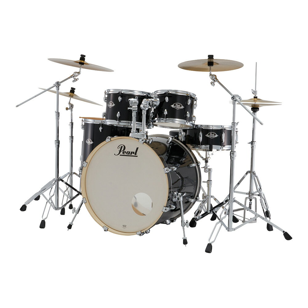 トピックスショッピングクレジット分割48回払いまで金利手数料0%！期間限定 2026年2月28日まで30,000円（税込）以上のお買い物が対象となります。本キャンペーンはクレジットカードでのお支払いは対象外となります。詳しくはお問い合わせください。アイテム説明スタンドやペダルはもちろん、スティックまで含んだ「Lady Set Go」フルセット。リハーサル・スタジオやライブハウスで多く見られる、ライドシンバルに加え、左右にクラッシュ・シンバルをセッティングした（2クラッシュVer.）3シンバル仕様。パール75年の歴史の中で、最も多くのドラマーに愛用されている実績を持つExportドラムシリーズ。永く世界のミュージックシーンで鍛えられたサウンドは、今なお、新世代のドラムインフルエンサーに向けて輝きを放ち続けている。・A True Icon in the Drumming World.Exportシリーズは、上級モデルの流れを汲んだパールドラムのベストセラー。このワンセットで、ライブ・レコーディング等、ドラマーとしての夢の実現につながります。・Take Your Drumming to the Next Level「Masters」など上級モデルを継承したパーツやハードウェアは、堅牢で直感的に扱うことができます。また、ドラムヘッドやシンバル等消耗品を上級モデルと交換したり、ツインペダルやハードウェアを追加したりと、レベルやプレイスタイルに合わせてドラムセットをアップグレードしてゆくことができます。■シェルポプラによるパワフルなシェルは、Exportの伝統を継承しつつも、エントリークラスとは思えないパワフルで表情豊かなサウンドを発揮。Exportのシェルは、独自の技術を駆使して究極の鳴りを実現する優れたシェルテクノロジーで製造される。それは、優れた音響特性のために木材の厳選から始まり、高密度かつ正確な厚みに成型されるようにスカーフカットジョイントが用いられている。またそれぞれのプライ材の細胞孔は、パールの独自のグルー(接着剤)で満たされたうえ、1000 PSIもの高圧と高温のもとで成型(ヒートコンプレッション・モールドシステム)され、優れた音色とベストな鳴り、そして高い耐久性を誇る強力なドラムシェルが製造される。また、すべてのシェルは、穴空けおよび組み立て前にエッジの平面度と真円度が厳しく検査され、ベストなヘッドマウントとチューニングの安定性が保証される。・6-Ply (7.5mm) Poplar Shellポプラシェルは、豊かなボリュームと明るいトーンが特長。・Standard 45 Degree Bearing Edgeパールオリジナルの45°ベアリングエッジで、ヘッドとのセンシティヴなコンタクトを果たし、アタックとあたたかみ、そしてサステインの完璧なブレンドを実現。・Tone Enhancing Wrapped Finishサウンドの輪郭を強調し、耐久性を保ちながら、飽きのこないビジュアルを実現。■ハードウェアExportのアップグレードされたラグ、フープ、アタッチメントなどのハードウェア群により、優れたサウンド特性を引き出すとともに、確かな耐久性を実現。Exportセットからベストなサウンドを引き出すため、シェルのハードウェア群は、音色の質の高めつつ、ボリュームを引き上げ、そのうえデザインももちろん考慮されている。これらには、格納式スパイクを備えたバスドラムスパー(BSP-70)、エレガントなNELラグとフロアタムブラケット(FTB-07)、Opti-Loc タムサスペンションシステム、バスドラムクローフック、スチールフープが含まれている。これらの各ハードウェア類は、各ドラムのチューニングやセットアップに貢献するだけでなく、Exportドラムキット全体の全体的なサウンドの向上にも一役買っている。・Opti-Loc Tom Suspension System3点支持方式のタムマウントは、2箇所のテンションボルトとエアベントホール(空気穴)を利用した1箇所でタムタムを吊り下げ、シェルの鳴りを最大限に引き出しながら、激しいプレイ時も安定性をサポート。・NEL-100/C LugsExportの小さく頑強なNELラグは、シェル上のスペースを最小限とし、様々なテンション下でもチューニングを保つよう設計されている。・Insulated Bass Drum Clawsナイロン製ガスケットにより、金属製のフックにありがちな「スパイダーバイト」のキズから、Exportのラッカーフィニッシュ・マッチングフープを保護し、バスドラムサウンドに対しては余分な倍音の軽減をさせている。スペック■セット内容・22"×18" バスドラム・10"×7" & 12"×8" タムタム・16"×16" フロアタム・14"×5.5" スネアドラム・H-830 ハイハットスタンド・S-830 スネアスタンド・P-930 ドラムペダル・BC-830 シンバルブームスタンド (x2)・C-830 シンバルスタンド・D-730S ドラムスローン・TH-70I/Cタムホルダー (x2)・SABIAN SOLARシンバル　14" Hi-Hats/16" Crash/18" Crash/20" Ride・ドラムスティック (x1ペア)■シェル：6プライ (7.5mm) ポプラ■ラグ：NEL-100/C■フープ：スチールフープ■タムマウント：Opti-Loc タム・サスペンションシステム■ヘッド：　REMO UC クリア(タムタム両面)　REMO UC パワーストローク3(バスドラム)納期について売却時は迅速に商品情報の削除を心掛けておりますが、ショッピングページの更新までにタイムラグが生じ、ご注文のタイミングによっては商品のご用意ができない場合がございます。あらかじめご了承くださいますようお願い申し上げます。最強配送対象商品以外、納期のご確認はご注文前に「商品についての問合わせ」よりお問い合わせください。
