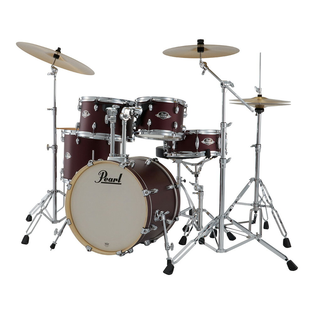 トピックスショッピングクレジット分割48回払いまで金利手数料0%！期間限定 2026年2月28日まで30,000円（税込）以上のお買い物が対象となります。本キャンペーンはクレジットカードでのお支払いは対象外となります。詳しくはお問い合わせください。アイテム説明少々小ぶりの18インチバスドラムを主体とするジュニアサイズフルセット。やや小ぶりなドラムセットは、お子様のほか、小さなクラブやバーでのジャズ・キットにも最適です。パール75年の歴史の中で、最も多くのドラマーに愛用されている実績を持つExportドラムシリーズ。永く世界のミュージックシーンで鍛えられたサウンドは、今なお、新世代のドラムインフルエンサーに向けて輝きを放ち続けている。・A True Icon in the Drumming World.Exportシリーズは、上級モデルの流れを汲んだパールドラムのベストセラー。このワンセットで、ライブ・レコーディング等、ドラマーとしての夢の実現につながります。・Take Your Drumming to the Next Level「Masters」など上級モデルを継承したパーツやハードウェアは、堅牢で直感的に扱うことができます。また、ドラムヘッドやシンバル等消耗品を上級モデルと交換したり、ツインペダルやハードウェアを追加したりと、レベルやプレイスタイルに合わせてドラムセットをアップグレードしてゆくことができます。■シェルポプラによるパワフルなシェルは、Exportの伝統を継承しつつも、エントリークラスとは思えないパワフルで表情豊かなサウンドを発揮。Exportのシェルは、独自の技術を駆使して究極の鳴りを実現する優れたシェルテクノロジーで製造される。それは、優れた音響特性のために木材の厳選から始まり、高密度かつ正確な厚みに成型されるようにスカーフカットジョイントが用いられている。またそれぞれのプライ材の細胞孔は、パールの独自のグルー(接着剤)で満たされたうえ、1000 PSIもの高圧と高温のもとで成型(ヒートコンプレッション・モールドシステム)され、優れた音色とベストな鳴り、そして高い耐久性を誇る強力なドラムシェルが製造される。また、すべてのシェルは、穴空けおよび組み立て前にエッジの平面度と真円度が厳しく検査され、ベストなヘッドマウントとチューニングの安定性が保証される。・6-Ply (7.5mm) Poplar Shellポプラシェルは、豊かなボリュームと明るいトーンが特長。・Standard 45 Degree Bearing Edgeパールオリジナルの45°ベアリングエッジで、ヘッドとのセンシティヴなコンタクトを果たし、アタックとあたたかみ、そしてサステインの完璧なブレンドを実現。・Tone Enhancing Wrapped Finishサウンドの輪郭を強調し、耐久性を保ちながら、飽きのこないビジュアルを実現。■ハードウェアExportのアップグレードされたラグ、フープ、アタッチメントなどのハードウェア群により、優れたサウンド特性を引き出すとともに、確かな耐久性を実現。Exportセットからベストなサウンドを引き出すため、シェルのハードウェア群は、音色の質の高めつつ、ボリュームを引き上げ、そのうえデザインももちろん考慮されている。これらには、格納式スパイクを備えたバスドラムスパー(BSP-70)、エレガントなNELラグとフロアタムブラケット(FTB-07)、Opti-Loc タムサスペンションシステム、バスドラムクローフック、スチールフープが含まれている。これらの各ハードウェア類は、各ドラムのチューニングやセットアップに貢献するだけでなく、Exportドラムキット全体の全体的なサウンドの向上にも一役買っている。・Opti-Loc Tom Suspension System3点支持方式のタムマウントは、2箇所のテンションボルトとエアベントホール(空気穴)を利用した1箇所でタムタムを吊り下げ、シェルの鳴りを最大限に引き出しながら、激しいプレイ時も安定性をサポート。・NEL-100/C LugsExportの小さく頑強なNELラグは、シェル上のスペースを最小限とし、様々なテンション下でもチューニングを保つよう設計されている。・Insulated Bass Drum Clawsナイロン製ガスケットにより、金属製のフックにありがちな「スパイダーバイト」のキズから、Exportのラッカーフィニッシュ・マッチングフープを保護し、バスドラムサウンドに対しては余分な倍音の軽減をさせている。スペック■セット内容・18"×14" バスドラム・10"×7" & 12"×8" タムタム・14"×12" フロアタム・13"×5" スネアドラム・H-830 ハイハットスタンド・S-830 スネアスタンド・P-930 ドラムペダル・BC-830 シンバルブームスタンド・C-830 シンバルスタンド・D-730S ドラムスローン・TH-70I/Cタムホルダー (x2)・SABIAN SOLARシンバル　14" Hi-Hats/16" Crash/20" Ride・ドラムスティック (x1ペア)■シェル：6プライ (7.5mm) ポプラ■ラグ：NEL-100/C■フープ：スチールフープ■タムマウント：Opti-Loc タム・サスペンションシステム■ヘッド：　REMO UC クリア(タムタム両面)　REMO UC パワーストローク3(バスドラム)納期について売却時は迅速に商品情報の削除を心掛けておりますが、ショッピングページの更新までにタイムラグが生じ、ご注文のタイミングによっては商品のご用意ができない場合がございます。あらかじめご了承くださいますようお願い申し上げます。最強配送対象商品以外、納期のご確認はご注文前に「商品についての問合わせ」よりお問い合わせください。
