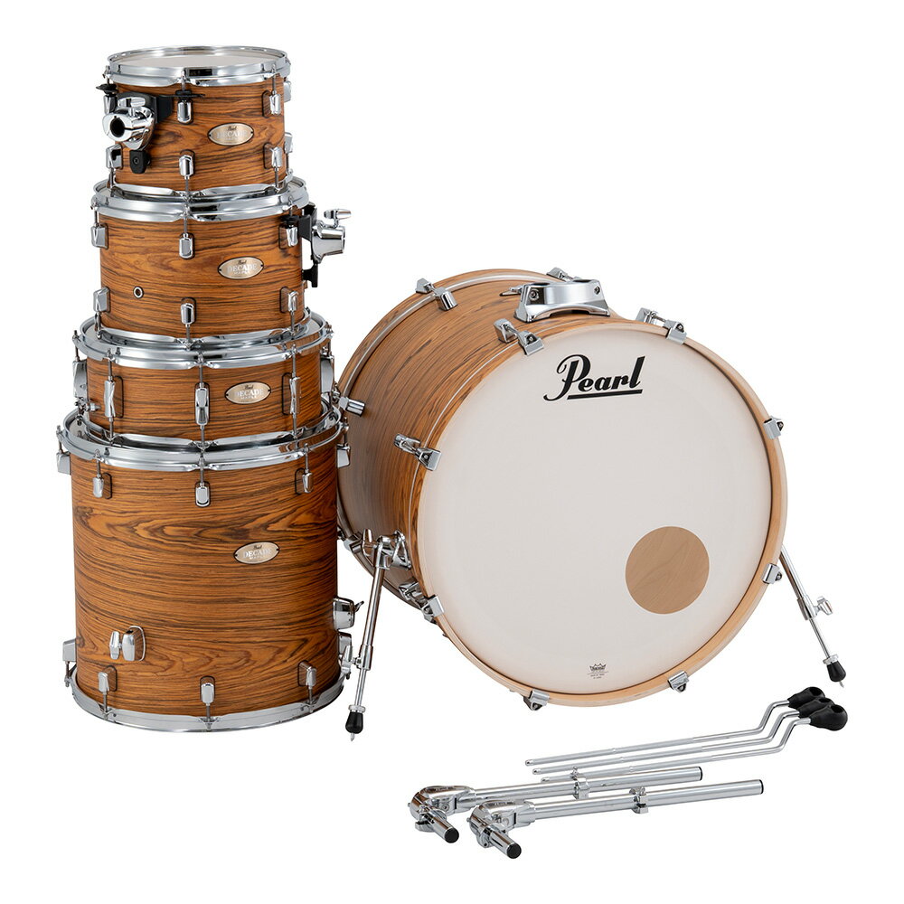 トピックスショッピングクレジット分割48回払いまで金利手数料0%！期間限定 2026年2月28日まで30,000円（税込）以上のお買い物が対象となります。本キャンペーンはクレジットカードでのお支払いは対象外となります。詳しくはお問い合わせください。アイテム説明高級感あふれるサテンラッカー仕上げとエキゾチックなアーティザンウッドを施した、プロレベルのパフォーマンスと外観の美しさを見事に融合したドラムフルセット。スタンド類やシンバルを省いたドラム本体のみのドラムシェルパック（フロアタムレッグ、タムホルダー付き）。メイプルシェルにアーティザンウッドを組み合わせ、エキゾチックな美しさと優れた音質を実現。アーティザンウッドに施されたサテンラッカー仕上げは、メイプルシェルに高級感を与え、パール独自の45度ベアリングエッジがマイルドなアタック、メイプル特有のあたたかみのあるサウンド、サスティンのバランスを向上させる。プレイヤーの思い描くチューニングやセッティングを可能にするプロレベルのハードウェアを採用し、高いスペックで固めたDecade Maple Artisanは、これまで実現できなかった価格を達成し、ドラマーの可能性を最大限に広げる。贅沢なラッカー仕上げのエキゾチックな外観と力強いトーンを兼ね備え、美しさとパフォーマンスの両立を驚異的なプライスで実現するDecade Maple Artisan Series。70年以上に渡るパールドラムの職人技と10年にわたる開発プロセスを経て、プロフェッショナルが愛用する”メイプル”を贅沢に用いたシェルには、アーティザンウッドとサテンラッカー仕上げを採用。洗練された職人技とプロ仕様のパフォーマンスを兼ね備えたDecade Maple Artisanは、幅広い演奏スタイルやレベルに対応するメインキットとしてだけでなく信頼できるセカンドセットとしても最適。■シェルメイプルサウンドといえば実証済みで紛れのないもの。Decade Maple Artisanは、パールの優れたシェル品質に裏打ちされた、メイプルシェル+アーティザンウッドにラッカーフィニッシュを施したドラムシリーズ。薄めの等厚6プライシェルを擁して、進化するドラマーのための完璧なベーシックキット、さらにはベテランプレイヤーにとっては優れたギグキットとなる。Decade Maple Artisanのシェルは、独自の技術を駆使して究極の鳴りを実現する優れたシェルテクノロジーで製造される。それは、優れた音響特性のために木材の厳選から始まり、高密度かつ正確な厚みに成型されるようにスカーフカットジョイントが用いられている。またそれぞれのプライ材の細胞孔は、パールの独自のグルー(接着剤)で満たされたうえ、1000 PSIもの高圧と高温のもとで成型(ヒートコンプレッション・モールドシステム)され、優れた音色とベストな鳴り、そして高い耐久性を誇る強力なドラムシェルが製造される。また、すべてのシェルは、穴空けおよび組み立て前にエッジの平面度と真円度が厳しく検査され、ベストなヘッドマウントとチューニングの安定性が保証される。・6-Ply (5.4mm) Maple Shell with Artisan Wood薄めの6プライシェルにより、強力なミッドレンジのパワーとレスポンスで、あらゆるストロークにすばやく反応する。・45° Bearing Edgeパールが長年採用してきたエッジ形状の45°ベアリングエッジにより、ヘッドとのセンシティヴなコンタクトを果たし、アタックとあたたかみ、そしてサステインの完璧なブレンドを実現。・Artisan Lacquer Finishインナープライのメイプルは木目と質感を厳選し、抵抗のないサウンドと響きを実現。鮮やかな外観は、サテンラッカーフィニッシュによって一層引き立てられる。■ハードウェアDecade Mapleの軽量かつ洗練されたデザインが施されたハードウェアは、シェル鳴りを妨げることなく、優れた耐久性を誇る。Decade Maple Artisanシリーズのドラムは、軽量で非常に高機能なハードウェア群を随所に搭載している。・NDL Mini LugDecade Maple Artisanの小さく頑強なNDLラグは、シェル上のスペースを最小限とし、様々なテンション下でもチューニングを保つよう設計されている。・Opti-Loc Suspension Mounts3点支持方式のタムマウントは、2箇所のテンションボルトとエアベントホール(空気穴)を利用した1箇所でタムタムを吊り下げ、シェルの鳴りを最大限に引き出しながら、激しいプレイ時も安定性をサポート。・Flexible Die-Cast Elementsタムホルダーブラケット(BB-300/C )とユニロックタイプのタムホルダーを使用し、タムタムはそれぞれを独立させてセッティングが可能。■フィニッシュDecade Maple Artisanは、アーティザンウッドと見事なサテン・ラッカー仕上げが特長。スペック■セット内容・22"×18" バスドラム・10"×7" & 12"×8" タムタム・16"×16" フロアタム・14"×5.5" スネアドラム・TH-900I/C タムホルダー（x2）■シェル：等厚6プライ(5.4mm) メイプル + アーティザンウッド■ラグ：NDLミニラグ■フープ：1.5mm スチールフープ■タムマウント：Opti-Loc サスペンションシステム■ヘッド：Remo UT ヘッド■タムホルダー：ユニロックタムホルダー■タムホルダーベース：BB-300/C■フロアタムレッグ：エアサスペンション・フロアタムレッグ■バスドラムスパー：BSP-70/C納期について売却時は迅速に商品情報の削除を心掛けておりますが、ショッピングページの更新までにタイムラグが生じ、ご注文のタイミングによっては商品のご用意ができない場合がございます。あらかじめご了承くださいますようお願い申し上げます。最強配送対象商品以外、納期のご確認はご注文前に「商品についての問合わせ」よりお問い合わせください。