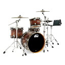 dw DWe 4-Piece Complete Bundle Kit Candy Black Burst over Curly Maple Exotic