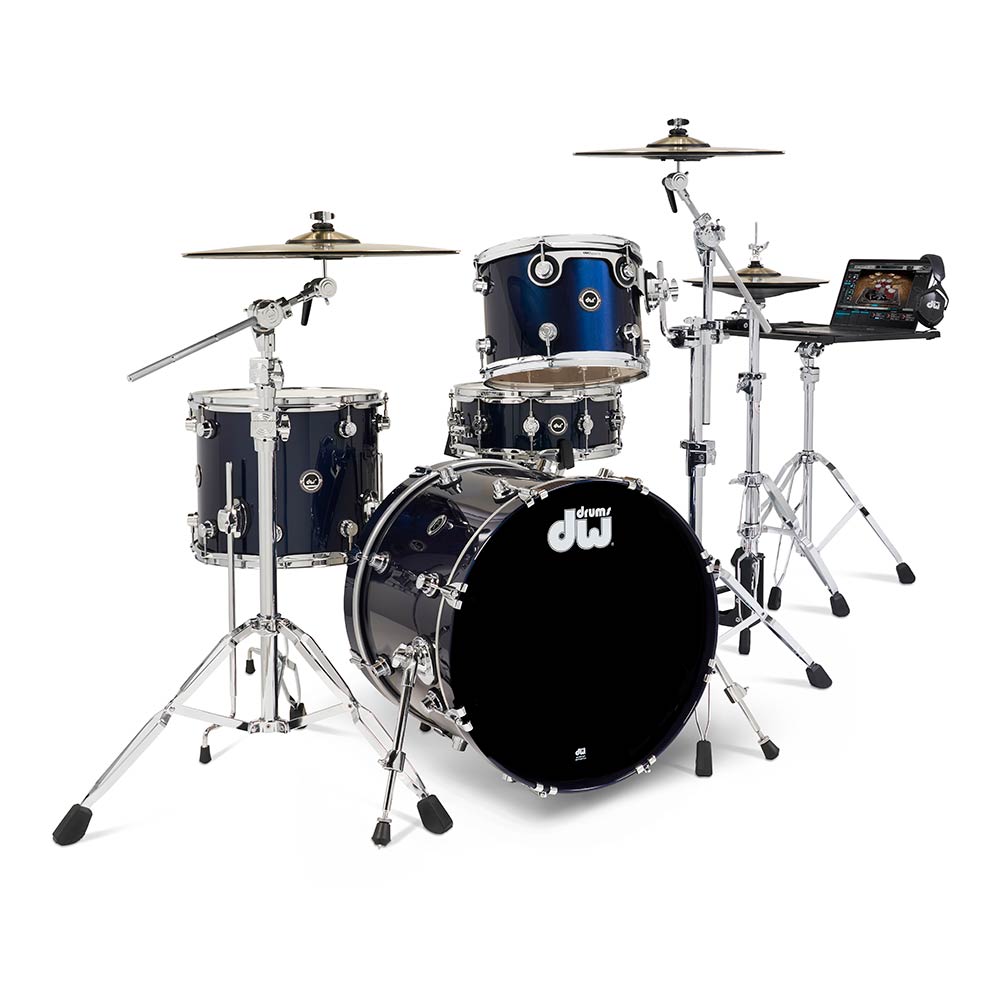 dw DWe 4-Piece Complete Bundle Kit Midnight Blue Metallic Lacquer