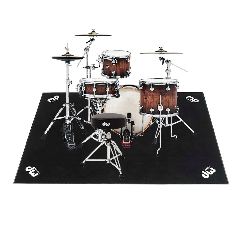 dw DWe 4-Piece Complete Bundle Kit Candy Black Burst over Curly Maple Exotic Plu...