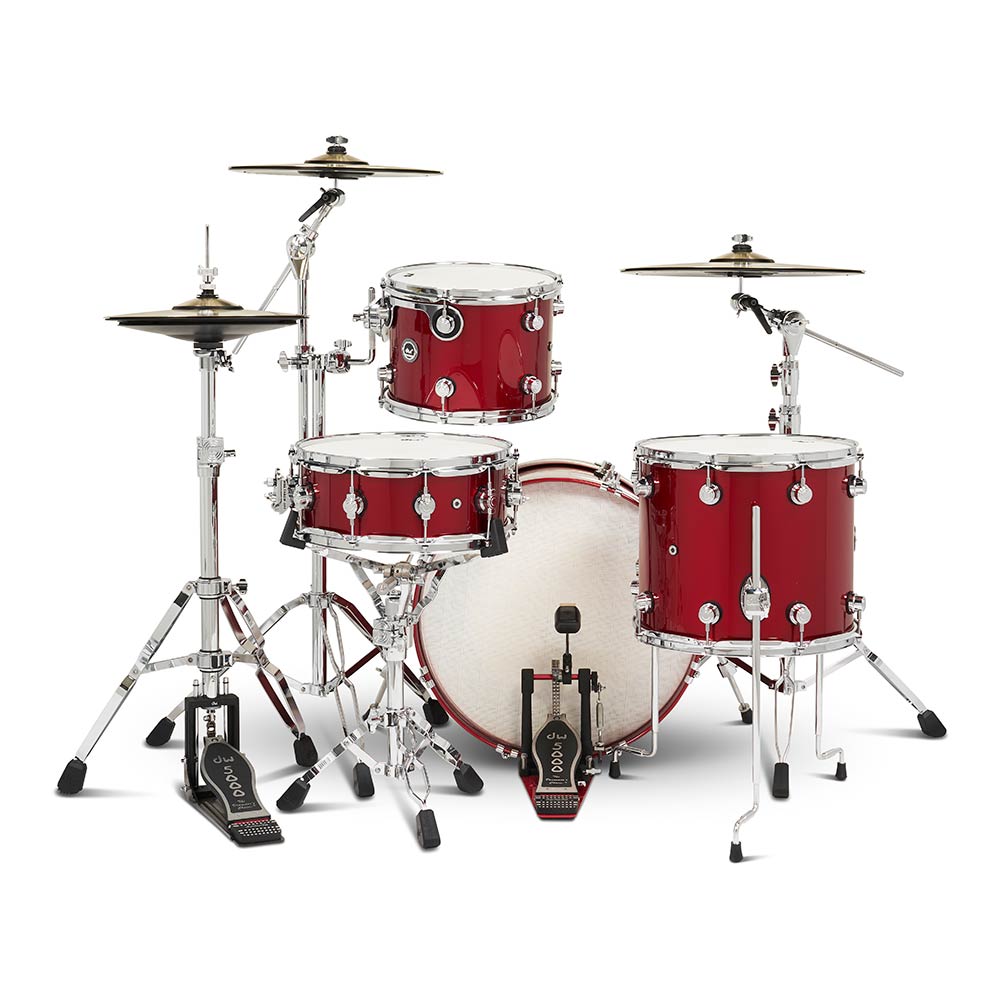 dw DWe 4-Piece Complete Bundle Kit Black Cherry Metallic Lacquer Plus set