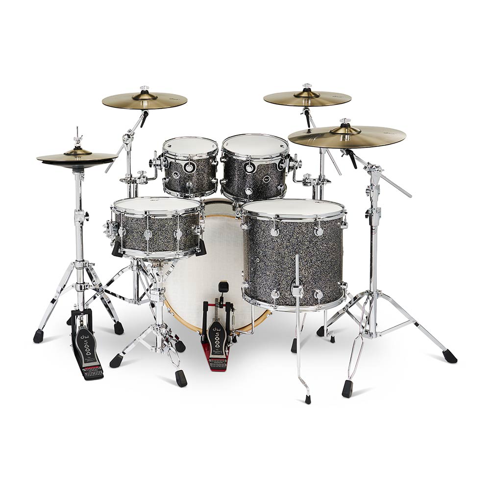 dw DWe 5-Piece Complete Bundle Kit Black Galaxy FinishPly™ Plus set
