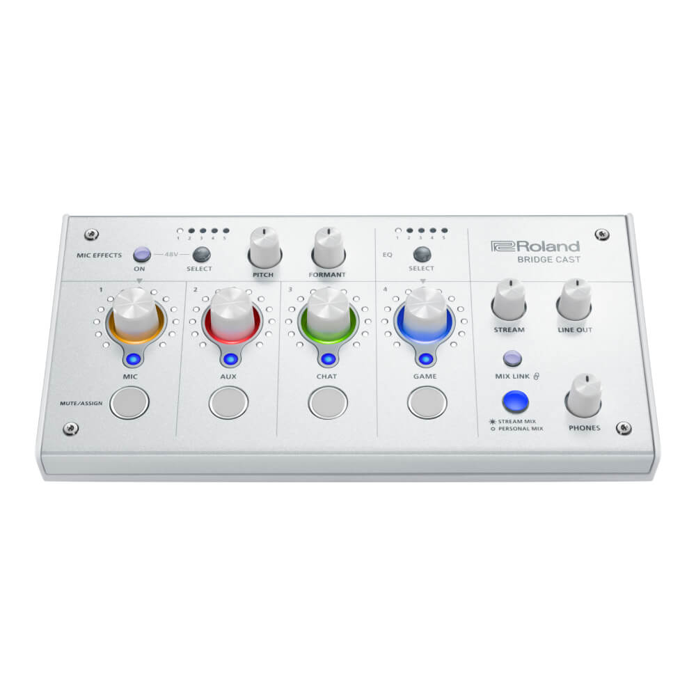 Roland BRIDGE CAST ICE WHITE model (BRC-WH) -Dual Bus Gaming Mixer-