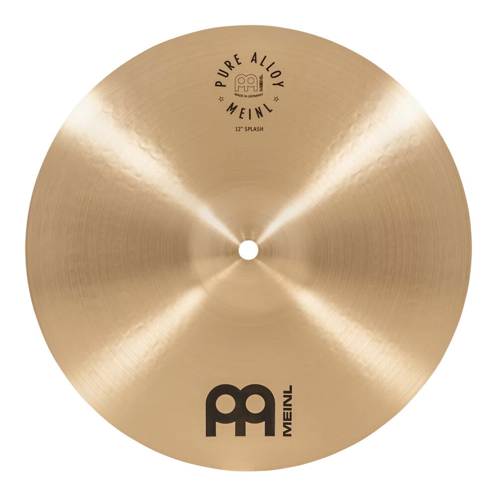トピックスショッピングクレジット分割48回払いまで金利手数料0%！期間限定 2025年11月30日まで30,000円（税込）以上のお買い物が対象となります。本キャンペーンはクレジットカードでのお支払いは対象外となります。詳しくはお問い合わせください。アイテム説明Pure Alloy Splash に、12"サイズが加わりました。好評いただいている、美しく、透明感あるサウンドのスプラッシュらしいアクセントに、ピッチ感からのアプローチも可能となる、サイズバリエーションとなります。■Pure Alloy シリーズMEINL ピュア・アロイ・シリーズはドイツメイドの高い技術と、革新的なアイディアを融合する新しいシンバルラインとして、洗練されたマイネルならではのルックスと、精密で丁寧な物作りへのこだわりが、ミュージックスタイルを限定しない優れたタッチと、心地よく澄んだピュアな倍音、幅広い音域をカバーする豊かな響きを実現しています。スペック■Size：12"■Weight：Medium■Music Style：Rock, Pop, Fusion, R&B, Reggae, Studio■Character：Shimmering Clarity■Material：Pure Alloy■Shaping：Computerized Hammering■Finish：Traditional■Lathe：Pinpoint納期について売却時は迅速に商品情報の削除を心掛けておりますが、ショッピングページの更新までにタイムラグが生じ、ご注文のタイミングによっては商品のご用意ができない場合がございます。あらかじめご了承くださいますようお願い申し上げます。最強配送対象商品以外、納期のご確認はご注文前に「商品についての問合わせ」よりお問い合わせください。