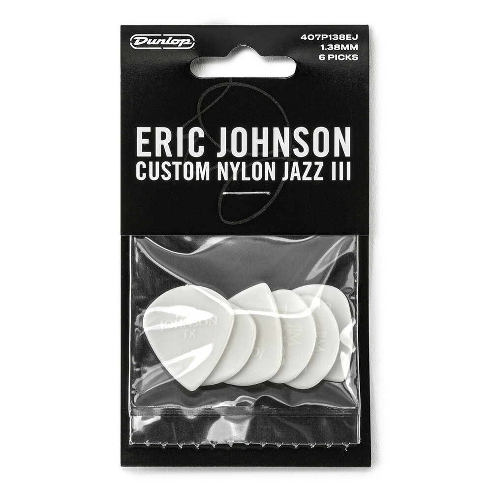 乐天商城 - Jim Dunlop 407P138EJ Eric Johnson Custom Nylon Jazz III Pick 1.38mm Players Pack