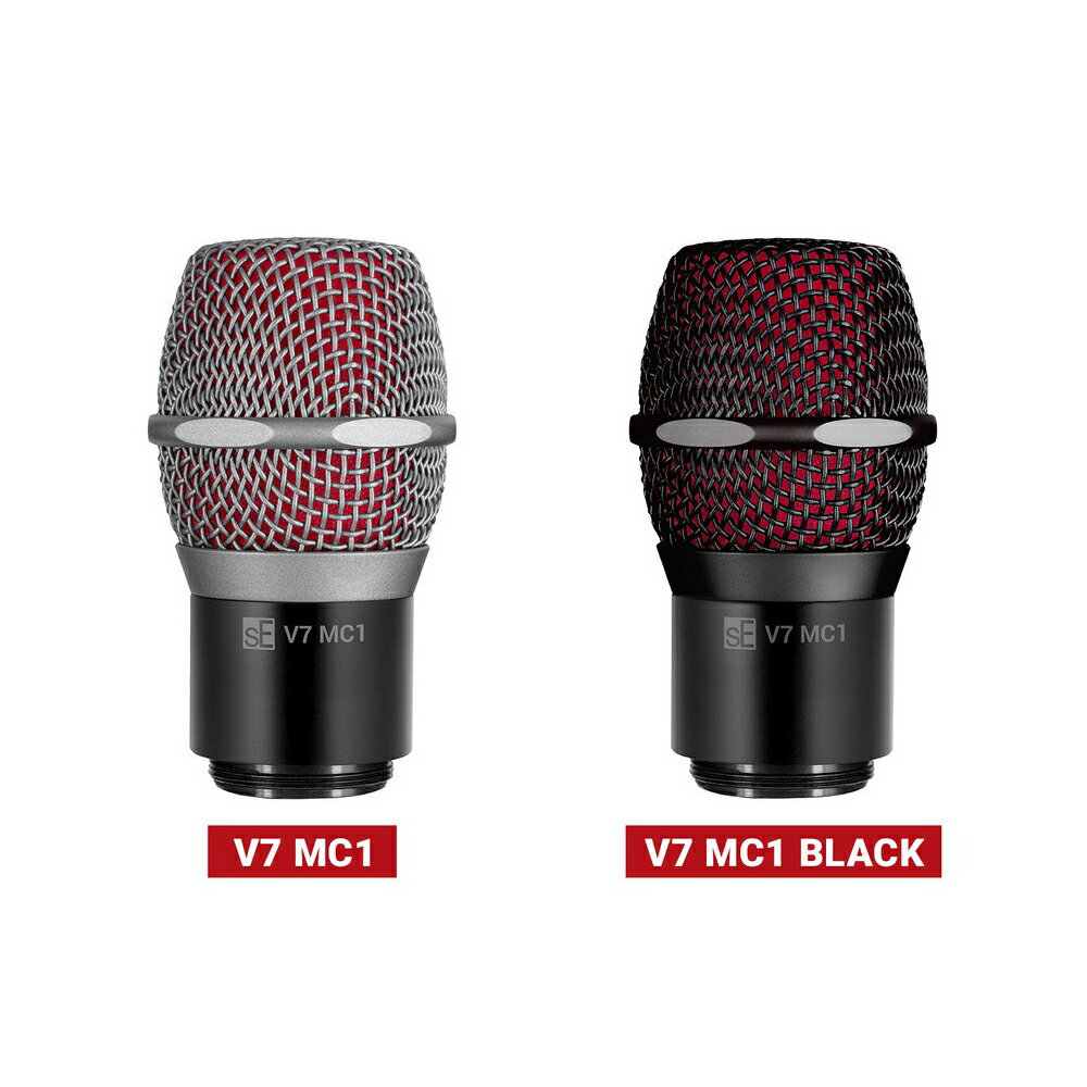 トピックスショッピングクレジット分割48回払いまで金利手数料0%！期間限定 2026年5月31日まで30,000円（税込）以上のお買い物が対象となります。本キャンペーンはクレジットカードでのお支払いは対象外となります。詳しくはお問い合わせください。アイテム説明Shureハンドヘルドトランスミッター用に特別設計された、高性能ワイヤレスバージョンのV7V7 MC1は、高い評価を受けるV7ハンドヘルドワイヤードダイナミックマイクの強力なサウンドとパフォーマンスを Shureワイヤレストランスミッターにもたらします - どこにいてもV7のサウンドを手にすることができるのです。■カスタム開発された革新的なアルミニウムボイスコイル鮮明でオープンなサウンドのためにカスタム開発されたV7 MC1のDMC7ダイナミックカプセルは、ボーカルを実に自然にキャプチャーします。洗練されたスーパーカーディオイドカプセルデザインはあなたの声を周囲の楽器からアイソレートすることに効果的で、ハウリングを抑えながら高いゲインを得ることができるでしょう。定評あるネオジム磁石の採用や、厳しい製造公差とハイエンドな仕上げ等により、優れた感度、優れた音質、そして優れた品質を実現しています。■特許取得済みの内蔵ショックマウント、金メッキのコネクション面V7 MC1 の特許取得済みの内蔵型ショックマウントは、機械的振動からカプセルを効率的に切り離します ? そのハンドリングノイズはこのクラスでは類を見ない、驚くほどに低いものです。これはつまり、あなたの声以外の様々なサウンドを恐れることなく、ステージ上を自由に動き回れることを意味しています。そして金メッキのコネクション面により、ロスのない、確実な信号伝達が実現します。■スティールメッシュグリルV7 MC1 の筐体はすべてが金属製です - ここにプラスティックのパーツはありません。シャーシに採用されている高品質で耐久性に優れる亜鉛合金は、何年にも渡るステージ上での酷使にも耐えられるよう設計されています。また、スティールメッシュグリルはへこみや錆に強く、高い信頼性を備えています。グリル周りの面取りが施されたユニークなエッジは、アンプやステージフロアの上に置いたマイクが転がり回ることを抑えます - シンプルですが、細かな配慮が嬉しいデザインです。■内部ウィンドスクリーン不要な吹かれやポップノイズ等を効果的に軽減する役目を果たします。スタイリッシュな "sEレッド" が気分に合わない場合に備え、スペアとしてブラックのウィンドスクリーンも同梱しています。■2色のカラーバリエーションステージでより目立ちにくい外観が必要な場合のために、オールブラックフィニッシュの V7 MC1 BLACK もラインナップしています。スペック《システム必要条件》V7 MC1 を使用するには、Shureハンドヘルドトランスミッター*が必要です。* BLX および GLX-D シリーズを除く、全てのモデルと互換性があります。《付属品》・sE ロゴステッカー・ユーザーマニュアル（英文）・交換用ウィンドスクリーン（ブラック）《仕様》・タイプ : ダイナミック・ボイスコイル素材 : アルミニウム・マグネット素材 : ネオジム・指向性 : スーパーカーディオイド・周波数特性 : 40 Hz - 19 kHz・感度 : 2.0 mV/Pa（-54 dB）・インピーダンス : 300Ω・接続性：Shure? ハンドヘルドトランスミッターと互換（BLX と GLX-D シリーズを除く）・外形寸法 : 54 mm（直径）× 92 mm（長さ）・本体重量 : 150 g※ 仕様は予告なく変更となる場合があります。納期について売却時は迅速に商品情報の削除を心掛けておりますが、ショッピングページの更新までにタイムラグが生じ、ご注文のタイミングによっては商品のご用意ができない場合がございます。あらかじめご了承くださいますようお願い申し上げます。最強配送対象商品以外、納期のご確認はご注文前に「商品についての問合わせ」よりお問い合わせください。