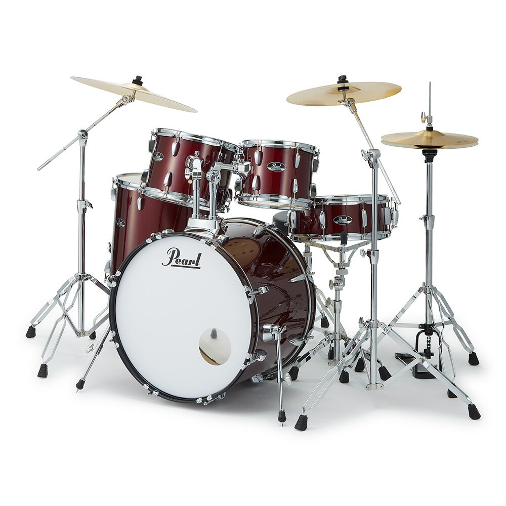 トピックスショッピングクレジット分割48回払いまで金利手数料0%！期間限定 2026年2月28日まで30,000円（税込）以上のお買い物が対象となります。本キャンペーンはクレジットカードでのお支払いは対象外となります。詳しくはお問い合わせください。アイテム説明このワンセットですぐに叩ける！パールおすすめのビギナー向けドラムフルセット。プレイヤーが何も持たずともいつでも演奏ができる、予備スティックまでもパッケージングした完全なドラムセット。要所に上級モデルの機能を投入することで操作性と耐久性を向上。6プライ（7mm)のポプラ材を採用したシェルは、ウッドならではのふくよかさで鳴りすぎず、他の楽器とのバランスがとれたサウンドが特長。付属のドラムペダルはダブルチェーンをはじめ、フラッグシップモデルを継承した機能が満載。ドラムスティックは折れた時を想定し2ペア、更にスティックバッグも付属しているという、ビギナーにとって最強パッケージ。どんな偉大なドラマーも、ビギナーとして最初の1歩を踏み出し、様々な努力を積み重ねてきた結果その地位に存在する。その素晴らしいドラム人生を始めるための重要なツールとしてふさわしいのがこの“ROADSHOW”。■シェルROADSHOWのドラムは、6プライ(7mm)のポプラ・シェルを採用し、フラッグシップモデルを継承したシェル成型方法でつくられる。・SHELL COMPOSITIONドラムシェルは、ドラムヘッドを叩いた時にその音を共鳴させ、ボリュームを増すよう成型されている。 ROADSHOWでは、6プライの7mmアジアンホワイトポプラ材を採用することにより、最適な音色とパワーを実現する。シェルの端の部分をベアリングエッジと呼び、ドラムヘッドがシェルに接する唯一の場所。ベアリングエッジの形状により、ドラムヘッドからシェルへの振動の伝わり方が異なってくるため、ドラムのトーンキャラクターに大きく影響する。 ROADSHOWに採用した45°ベアリングエッジは、パールが長年採用してきた信頼性の高いエッジ形状で、非常にレスポンスがよく、オープンなサウンドが特長で、各ドラムのチューニングもしやすくする。■ハードウェアROADSHOWに含まれるハードウェアパッケージは、エントリーモデルといえども信頼のおけるスペックです。力の入りがちな初心者の強烈なショットに耐えるために、すべてのラグや結合部の耐久性を高めています。 スタンドは軽量で調整可能な安心感のある設計です。■スネアRoadshowキットにとって重要なサウンドを担うスネアドラム。 Roadshowのスネアドラムは、軽いタッチでも優れたレスポンスを発揮しつつ、パワフルな音色を発揮する。■スタンドRoadshowキットは、エントリーモデルながらハードヒットに耐えるスタンド類を揃えており、さらに、ヘヴィなダブルブレースタイプのレッグを装備。 またそれぞれのスタンドは、ダイカストジョイントにより高さを調整でき、ティルター部は求める位置で確実にロックされる仕様。■シンバルエントリードラマー向けのドラムフルセットとして、Roadshowには16インチのクラッシュと20インチのライドシンバル、そして14インチハイハットが付属。 Roadshowのシンバルは、基本ビートを学ぶのに最適で、様々な刻みのパターン、要所でのアクセントに最適な組み合わせを用意。■フィニッシュRoadshowには、鮮やかなカラーリングが施され、耐久性に優れたカバリングフィニッシュが用意されている。スペック■セット内容・22"×16" バスドラム・10"×8" & 12"×9" タムタム・16"×16" フロアタム・14"×5.5" スネアドラム・H-50 ハイハットスタンド・S-50 スネアスタンド・P-50 ドラムペダル・B-50 シンバルブームスタンド（x2）・ドラムスローン・タムホルダー（x2）・14" ハイハットシンバル（x1ペア）・16" クラッシュシンバル・20" ライドシンバル・ドラムスティック（x2ペア）・スティックバッグ■SHELL：6 Ply 7mm Asian White Poplar■SNARE：Matching Wood Snare 14"x5.5"■HOOPS：Triple-Flanged Steel■TOM MOUNTS：BT-RSH■HEADS：Clear Tom Heads, Coated Snare Head, Self-Muffled Bass Head納期について売却時は迅速に商品情報の削除を心掛けておりますが、ショッピングページの更新までにタイムラグが生じ、ご注文のタイミングによっては商品のご用意ができない場合がございます。あらかじめご了承くださいますようお願い申し上げます。最強配送対象商品以外、納期のご確認はご注文前に「商品についての問合わせ」よりお問い合わせください。