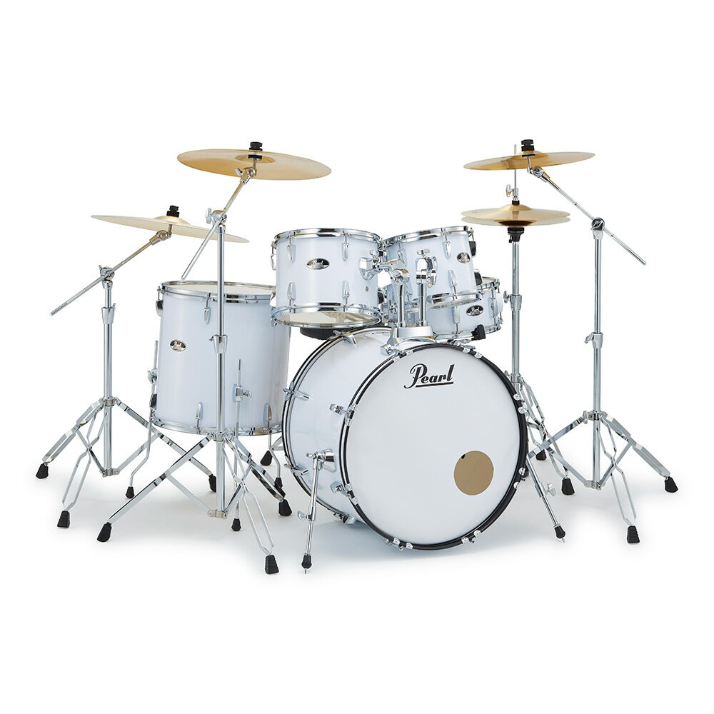 トピックスショッピングクレジット分割48回払いまで金利手数料0%！期間限定 2026年2月28日まで30,000円（税込）以上のお買い物が対象となります。本キャンペーンはクレジットカードでのお支払いは対象外となります。詳しくはお問い合わせください。アイテム説明このワンセットですぐに叩ける！パールおすすめのビギナー向けドラムフルセット。プレイヤーが何も持たずともいつでも演奏ができる、予備スティックまでもパッケージングした完全なドラムセット。リハーサル・スタジオやライブハウスで多く見られる、ライドシンバルに加え、左右にクラッシュ・シンバルをセッティングした（2クラッシュVer.）3シンバル仕様のフルセット。要所に上級モデルの機能を投入することで操作性と耐久性を向上。6プライ（7mm)のポプラ材を採用したシェルは、ウッドならではのふくよかさで鳴りすぎず、他の楽器とのバランスがとれたサウンドが特長。付属のドラムペダルはダブルチェーンをはじめ、フラッグシップモデルを継承した機能が満載。ドラムスティックは折れた時を想定し2ペア、更にスティックバッグも付属しているという、ビギナーにとって最強パッケージ。どんな偉大なドラマーも、ビギナーとして最初の1歩を踏み出し、様々な努力を積み重ねてきた結果その地位に存在する。その素晴らしいドラム人生を始めるための重要なツールとしてふさわしいのがこの“ROADSHOW”。■シェルROADSHOWのドラムは、6プライ(7mm)のポプラ・シェルを採用し、フラッグシップモデルを継承したシェル成型方法でつくられる。・SHELL COMPOSITIONドラムシェルは、ドラムヘッドを叩いた時にその音を共鳴させ、ボリュームを増すよう成型されている。 ROADSHOWでは、6プライの7mmアジアンホワイトポプラ材を採用することにより、最適な音色とパワーを実現する。シェルの端の部分をベアリングエッジと呼び、ドラムヘッドがシェルに接する唯一の場所。ベアリングエッジの形状により、ドラムヘッドからシェルへの振動の伝わり方が異なってくるため、ドラムのトーンキャラクターに大きく影響する。 ROADSHOWに採用した45°ベアリングエッジは、パールが長年採用してきた信頼性の高いエッジ形状で、非常にレスポンスがよく、オープンなサウンドが特長で、各ドラムのチューニングもしやすくする。■ハードウェアROADSHOWに含まれるハードウェアパッケージは、エントリーモデルといえども信頼のおけるスペックです。力の入りがちな初心者の強烈なショットに耐えるために、すべてのラグや結合部の耐久性を高めています。 スタンドは軽量で調整可能な安心感のある設計です。■スネアRoadshowキットにとって重要なサウンドを担うスネアドラム。 Roadshowのスネアドラムは、軽いタッチでも優れたレスポンスを発揮しつつ、パワフルな音色を発揮する。■スタンドRoadshowキットは、エントリーモデルながらハードヒットに耐えるスタンド類を揃えており、さらに、ヘヴィなダブルブレースタイプのレッグを装備。 またそれぞれのスタンドは、ダイカストジョイントにより高さを調整でき、ティルター部は求める位置で確実にロックされる仕様。■シンバルエントリードラマー向けのドラムフルセットとして、Roadshowには16インチのクラッシュと20インチのライドシンバル、そして14インチハイハットが付属。 Roadshowのシンバルは、基本ビートを学ぶのに最適で、様々な刻みのパターン、要所でのアクセントに最適な組み合わせを用意。■フィニッシュRoadshowには、鮮やかなカラーリングが施され、耐久性に優れたカバリングフィニッシュが用意されている。スペック■セット内容・22"×16" バスドラム・10"×8" & 12"×9" タムタム・16"×16" フロアタム・14"×5.5" スネアドラム・H-50 ハイハットスタンド・S-50 スネアスタンド・P-50 ドラムペダル・B-50 シンバルブームスタンド（x3）・ドラムスローン・タムホルダー（x2）・14" ハイハットシンバル（x1ペア）・16" & 18" クラッシュシンバル・20" ライドシンバル・ドラムスティック（x2ペア）・スティックバッグ■SHELL：6 Ply 7mm Asian White Poplar■SNARE：Matching Wood Snare 14"x5.5"■HOOPS：Triple-Flanged Steel■TOM MOUNTS：BT-RSH■HEADS：Clear Tom Heads, Coated Snare Head, Self-Muffled Bass Head納期について売却時は迅速に商品情報の削除を心掛けておりますが、ショッピングページの更新までにタイムラグが生じ、ご注文のタイミングによっては商品のご用意ができない場合がございます。あらかじめご了承くださいますようお願い申し上げます。最強配送対象商品以外、納期のご確認はご注文前に「商品についての問合わせ」よりお問い合わせください。