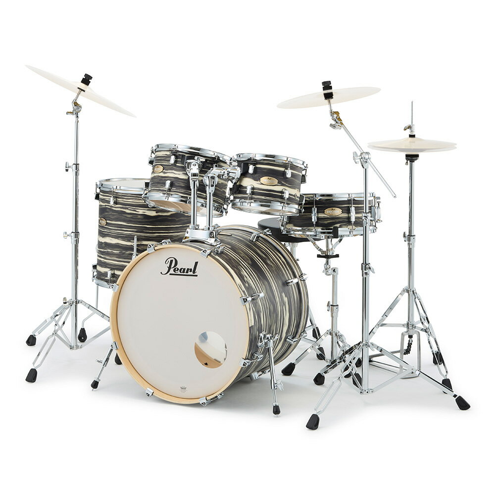 トピックスショッピングクレジット分割48回払いまで金利手数料0%！期間限定 2026年2月28日まで30,000円（税込）以上のお買い物が対象となります。本キャンペーンはクレジットカードでのお支払いは対象外となります。詳しくはお問い合わせください。アイテム説明高級感あふれるサテンラッカー仕上げとエキゾチックなアーティザンウッドを施した、プロレベルのパフォーマンスと外観の美しさを見事に融合したドラムフルセット。シンバルをお持ちの方に最適のスタンド付き、シンバルなしのドラムセット。メイプルシェルにアーティザンウッドを組み合わせ、エキゾチックな美しさと優れた音質を実現。アーティザンウッドに施されたサテンラッカー仕上げは、メイプルシェルに高級感を与え、パール独自の45度ベアリングエッジがマイルドなアタック、メイプル特有のあたたかみのあるサウンド、サスティンのバランスを向上させる。プレイヤーの思い描くチューニングやセッティングを可能にするプロレベルのハードウェアを採用し、高いスペックで固めたDecade Maple Artisanは、これまで実現できなかった価格を達成し、ドラマーの可能性を最大限に広げる。贅沢なラッカー仕上げのエキゾチックな外観と力強いトーンを兼ね備え、美しさとパフォーマンスの両立を驚異的なプライスで実現するDecade Maple Artisan Series。70年以上に渡るパールドラムの職人技と10年にわたる開発プロセスを経て、プロフェッショナルが愛用する”メイプル”を贅沢に用いたシェルには、アーティザンウッドとサテンラッカー仕上げを採用。洗練された職人技とプロ仕様のパフォーマンスを兼ね備えたDecade Maple Artisanは、幅広い演奏スタイルやレベルに対応するメインキットとしてだけでなく信頼できるセカンドセットとしても最適。■シェルメイプルサウンドといえば実証済みで紛れのないもの。Decade Maple Artisanは、パールの優れたシェル品質に裏打ちされた、メイプルシェル+アーティザンウッドにラッカーフィニッシュを施したドラムシリーズ。薄めの等厚6プライシェルを擁して、進化するドラマーのための完璧なベーシックキット、さらにはベテランプレイヤーにとっては優れたギグキットとなる。Decade Maple Artisanのシェルは、独自の技術を駆使して究極の鳴りを実現する優れたシェルテクノロジーで製造される。それは、優れた音響特性のために木材の厳選から始まり、高密度かつ正確な厚みに成型されるようにスカーフカットジョイントが用いられている。またそれぞれのプライ材の細胞孔は、パールの独自のグルー(接着剤)で満たされたうえ、1000 PSIもの高圧と高温のもとで成型(ヒートコンプレッション・モールドシステム)され、優れた音色とベストな鳴り、そして高い耐久性を誇る強力なドラムシェルが製造される。また、すべてのシェルは、穴空けおよび組み立て前にエッジの平面度と真円度が厳しく検査され、ベストなヘッドマウントとチューニングの安定性が保証される。・6-Ply (5.4mm) Maple Shell with Artisan Wood薄めの6プライシェルにより、強力なミッドレンジのパワーとレスポンスで、あらゆるストロークにすばやく反応する。・45° Bearing Edgeパールが長年採用してきたエッジ形状の45°ベアリングエッジにより、ヘッドとのセンシティヴなコンタクトを果たし、アタックとあたたかみ、そしてサステインの完璧なブレンドを実現。・Artisan Lacquer Finishインナープライのメイプルは木目と質感を厳選し、抵抗のないサウンドと響きを実現。鮮やかな外観は、サテンラッカーフィニッシュによって一層引き立てられる。■ハードウェアDecade Mapleの軽量かつ洗練されたデザインが施されたハードウェアは、シェル鳴りを妨げることなく、優れた耐久性を誇る。Decade Maple Artisanシリーズのドラムは、軽量で非常に高機能なハードウェア群を随所に搭載している。・NDL Mini LugDecade Maple Artisanの小さく頑強なNDLラグは、シェル上のスペースを最小限とし、様々なテンション下でもチューニングを保つよう設計されている。・Opti-Loc Suspension Mounts3点支持方式のタムマウントは、2箇所のテンションボルトとエアベントホール(空気穴)を利用した1箇所でタムタムを吊り下げ、シェルの鳴りを最大限に引き出しながら、激しいプレイ時も安定性をサポート。・Flexible Die-Cast Elementsタムホルダーブラケット(BB-300/C )とユニロックタイプのタムホルダーを使用し、タムタムはそれぞれを独立させてセッティングが可能。■フィニッシュDecade Maple Artisanは、アーティザンウッドと見事なサテン・ラッカー仕上げが特長。スペック■セット内容・22"×18" バスドラム・10"×7" & 12"×8"タムタム・16"×16" フロアタム・14"×5.5" スネアドラム・H-830 ハイハットスタンド・S-830 スネアスタンド・P-930 ドラムペダル・BC-830 シンバルブームスタンド・C-830 シンバルスタンド・D-790 ドラムスローン・TH-900I/C タムホルダー（x2）■シェル：等厚6プライ(5.4mm) メイプル + アーティザンウッド■ラグ：NDLミニラグ■フープ：1.5mm スチールフープ■タムマウント：Opti-Loc サスペンションシステム■ヘッド：Remo UT ヘッド■タムホルダー：ユニロックタムホルダー■タムホルダーベース：BB-300/C■フロアタムレッグ：エアサスペンション・フロアタムレッグ■バスドラムスパー：BSP-70/C納期について売却時は迅速に商品情報の削除を心掛けておりますが、ショッピングページの更新までにタイムラグが生じ、ご注文のタイミングによっては商品のご用意ができない場合がございます。あらかじめご了承くださいますようお願い申し上げます。最強配送対象商品以外、納期のご確認はご注文前に「商品についての問合わせ」よりお問い合わせください。