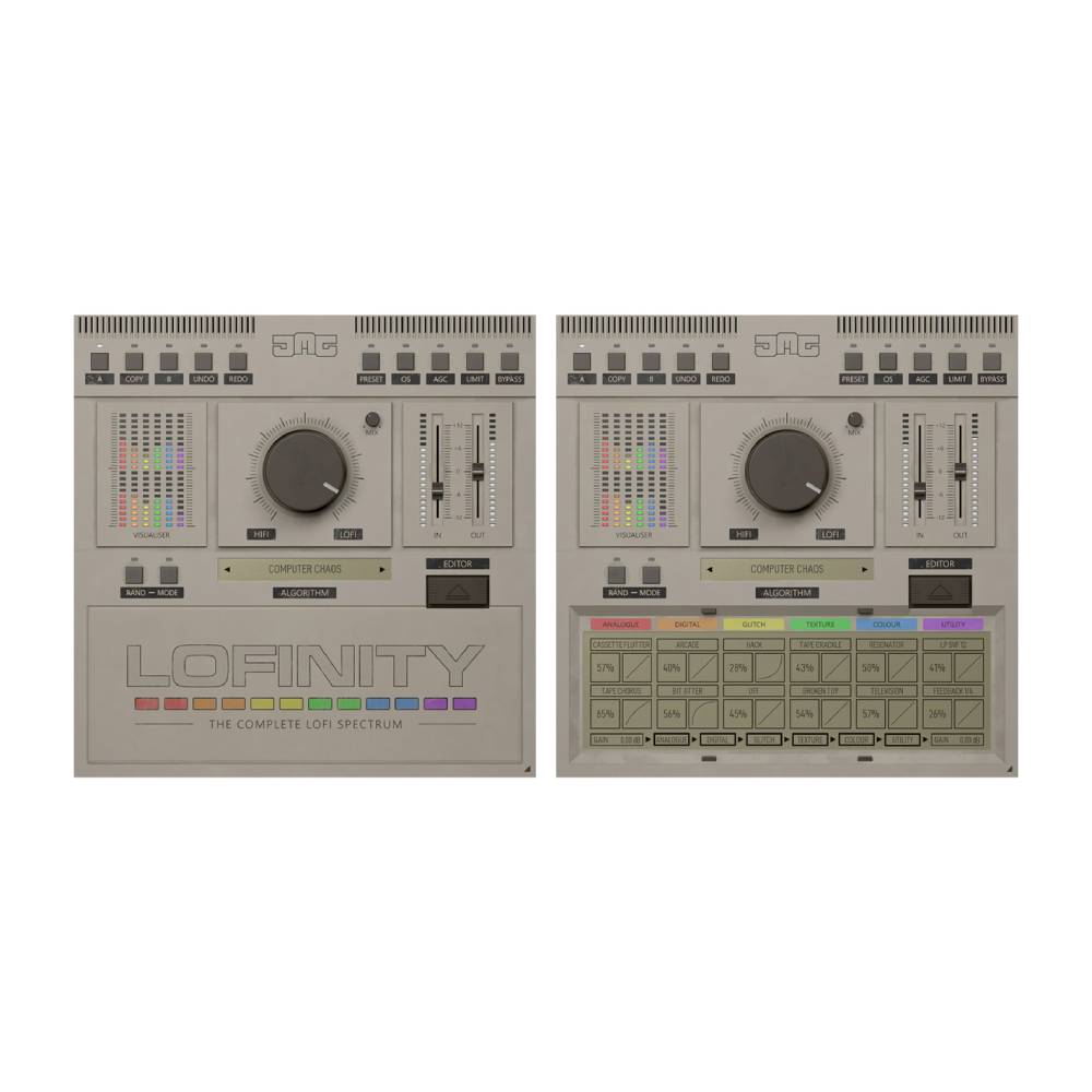 トピックスショッピングクレジット分割48回払いまで金利手数料0%！期間限定 2026年5月31日まで30,000円（税込）以上のお買い物が対象となります。本キャンペーンはクレジットカードでのお支払いは対象外となります。詳しくはお問い合わせください。アイテム説明概要オーディオをクールでオールドスクールなサウンドにしたいですか？Lofinityはあなたの新しい味方です！100種類以上の素晴らしいエフェクトで、あなたの音楽に完璧なローファイな雰囲気を添えることができます。まるでサウンドのためのタイムマシンのように、埃っぽい古いVHSテープ、パチパチと音割れするレコード、さらにはビンテージカセットテープから流れてくるようなサウンドに仕上げることができます。あるいは、これらすべてを組み合わせたり、もっと色々な効果を加えたり。トラックを素晴らしく不完全で個性豊かなサウンドに仕上げる可能性は無限大です！対応プラグインフォーマット（64ビットのみ）VST,VST3,AU,AAX対応OS（64ビットのみ）Windows : 8/10/11 64bit Intel /AMD *SSE2サポートMac : Yosemite から Venturaまで　Intel /AMD / Apple silicon CPULofinity の主な機能ワンノブLo-FiパワーLofinityは、ノブ1つで操作できる、手軽に使えるデグレーダーです。アルゴリズムを選択し、メインの HIFI/LOFI ノブでエフェクトのかかり具合を調整すれば、クリーンで繊細なノスタルジックなサウンドから、音を完全に破壊するサウンドまで、自在に操ることができます。このノブは単なるミックス機能ではなく、内部パラメータの深さを調整し、サウンドの個性と強度を精密にコントロールするグローバルマクロとして機能します。テープからゲーム機へアルゴリズムとは、サウンド全体を構成する小さなエフェクトの集合体です。最大6つのカテゴリー（アナログ、デジタル、グリッチ、テクスチャ、カラー、ユーティリティ）のエフェクトで構成され、それぞれに2つの独立したエフェクトが含まれています。これらのアルゴリズムは、本物のテープやレコードのシミュレーションから、回路を改造したゲーム機のざらざらとした質感まで、ローファイのあらゆる領域を網羅し、瞬時に独自のサウンドシグネチャーを実現します。100種類以上のエフェクトパレットLofinityは、100種類を超える膨大なエフェクトパレットにアクセスでき、完璧なローファイサウンドを作り出せます。エディター内では、テープスリップ、レコードクラックル、VHS、サンプルレートリダクション、ゲームコンソールリバーブといった独自のオプションから選択できます。この豊富なエフェクト群により、セクションごとに任意の2つのエフェクトを組み合わせることで、真に独創的で複雑なサウンド”劣化”を実現できます。独自のアルゴリズムを生成する豊富な既成アルゴリズムから、ローファイなサウンド作りの旅を始めましょう。真に唯一無二のサウンドが欲しいなら、ランダマイザーボタンを押すだけ。Lofinityは、あなただけの全く新しい、オリジナルでユニークなアルゴリズムを瞬時に生成。これまで思いつかなかったサウンドを生み出す無限の可能性を切り開きます。自分だけのデザインをカスタマイズ最初期の設定やランダム化されたアルゴリズムが物足りない場合は、「Editor」ボタンを押して自分で微調整してみましょう！これにより、最大限のパワーが発揮され、サウンドを緻密に作り上げることができます。セクションごとに2つのエフェクトを調整し、それぞれのアマウントとカーブをコントロールし、シグナルチェーンを任意の順序で再ルーティングして、カスタムアルゴリズムを保存し、後で再利用できます。ミックスとユーティリティコントロールよりマイルドな仕上がりを求めるなら、専用のMixノブでドライ信号とウェット信号をブレンドできます。Gain In/Outなどの便利なユーティリティ機能で全体のレベルを微調整したり、AGC（自動ゲインコントロール）や内蔵リミッターなどの必須ツールでダイナミクスを管理したりすることで、ローファイトラックの不完全さを完璧に補正し、サウンドをコントロールできます。シンプルなソフトウェア管理アクティベーションには iLok、ドングル、インターネット アクセスは必要ありません、ライセンス ファイルを使用してソフトウェアをアクティベートします。ユーザーである限り、購入したソフトウェアはすべてのコンピュータで自由に使用できます。リアルな 3D でありながら柔軟な GUI使い方に合わせていつでもサイズを変更できます。貴重な画面スペースを節約するために矢印を小さくしたり、使いやすくするために拡大したりできます。あらゆるサンプリングレートでの 64 ビットオーディオ品質このプラグインは、可能な限り最高のオーディオ品質を提供します。内部 64 ビット オーディオ処理を使用し、192kHz以上のサンプリング レートを処理できます。スマートバイパスプラグインがバイパスを管理するインテリジェントな方法により、パラメーターを自動化するときにクリック音や有害なノイズが発生しません。また、バイパス状態が互いに完全に同期していることを保証するため、レイテンシーも補償されます。永久無料アップデートいつでも無料で最新バージョンに更新できます。1セント、1ペニー、その他お好みの通貨を支払う必要はありません。納期について売却時は迅速に商品情報の削除を心掛けておりますが、ショッピングページの更新までにタイムラグが生じ、ご注文のタイミングによっては商品のご用意ができない場合がございます。あらかじめご了承くださいますようお願い申し上げます。最強配送対象商品以外、納期のご確認はご注文前に「商品についての問合わせ」よりお問い合わせください。