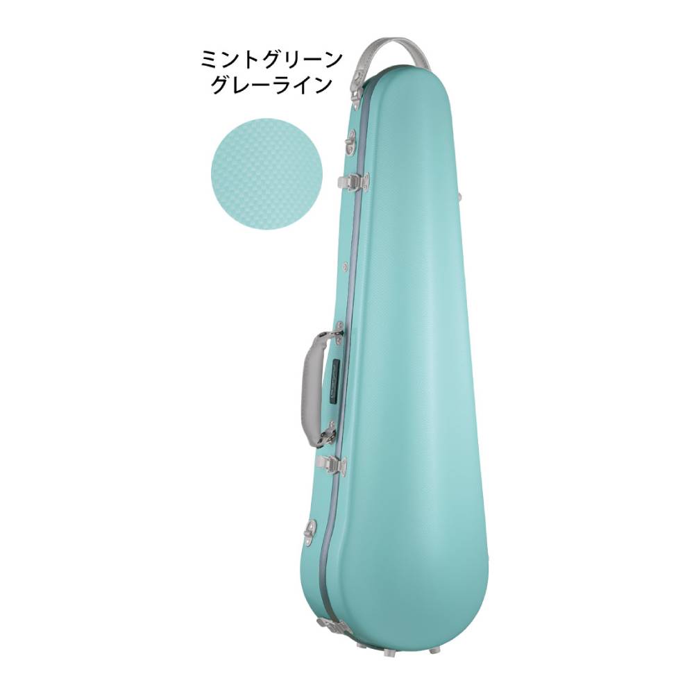 Carbon Mac CFV-2 スリム MTG GL ミントグリーン グレーライン【軽量かつ頑丈なバイオリン用カーボンファイバー製ケース】
