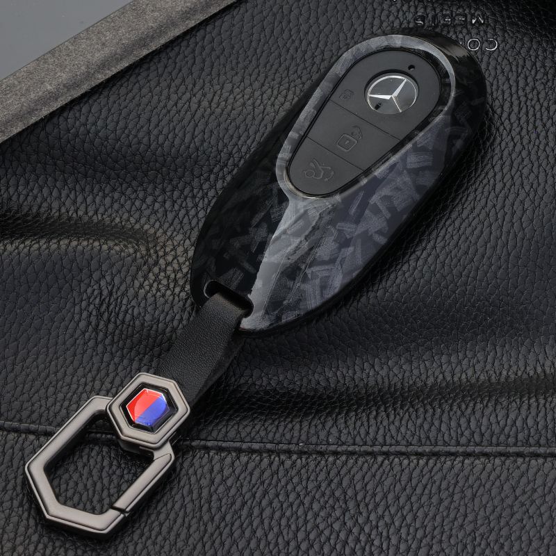 ベンツ キーケース 新型 GLE GLC CLE Cクラス Eクラス Sクラス SL カーボン調 フォージドカーボン スマートキーケース キーカバー キーホルダー メルセデスベンツ