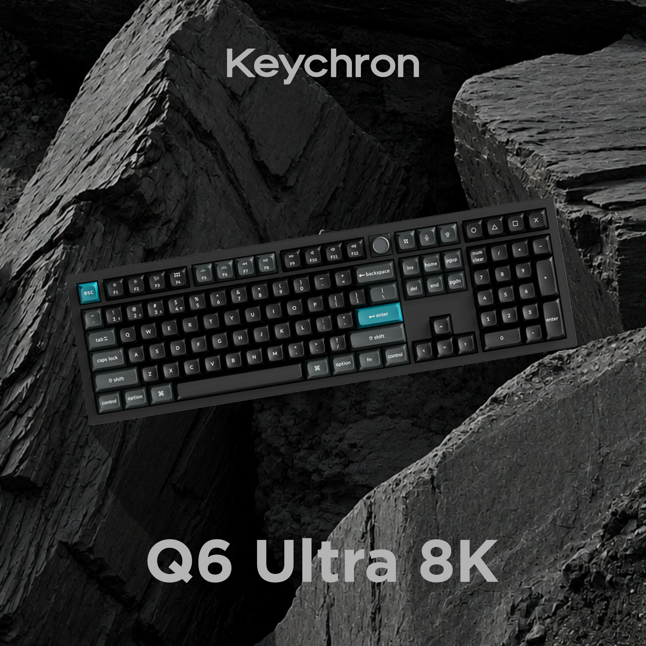 Keychron Q6 Ultra 8K ワイヤレスカスタムメカニカルキーボード_マルチペアリング_フルサイズ_ゲーミング_オフィス_テレワーク_自作キーボード_ZMK/VIA_ホットスワップ_ガスケット構造_macOS_Windows_iOS_Android_Linux_アルミボディ_PBTキーキャップ_RGBバックライト_人気