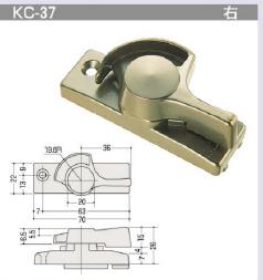 クレセント（KC-37)　左　不二サッシ12037-7図は右