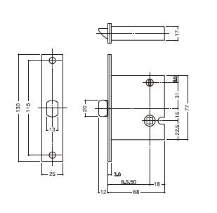 WEST　（錠ケース）A55　　B/S50mm 3