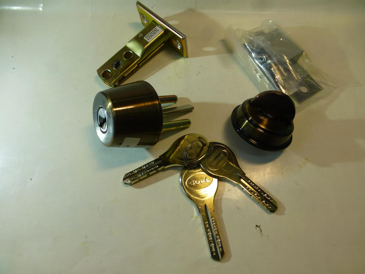 GOAL チューブラ　本締り錠　V-AD5　51(アンテークブロンズ）　B/S60mm　扉厚30〜43mm