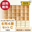 【特別価格】りんご箱のチェスト&シェルフ 6列4段セット Cタイプ / GAC-M10K3