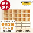 【特別価格】りんご箱のチェスト＆シェルフ 6列3段セット Bタイプ / GAC-M5K3+10K1