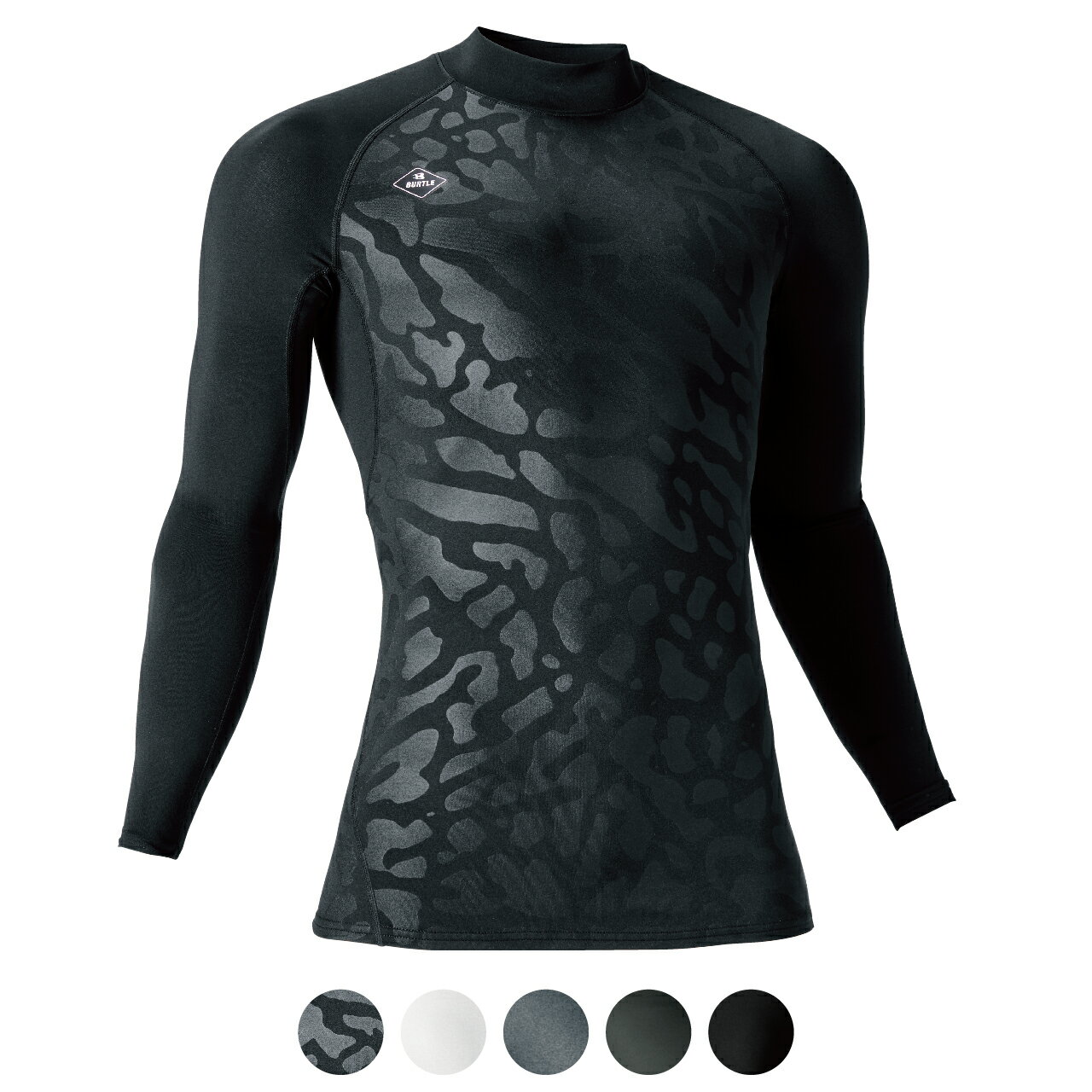 【即日出荷】BURTLE 4091 ホットフィッテッド インナー コンプレッション 長袖Tシャツ 裏起毛 保温 ストレッチ 吸汗速乾 消臭 静電ケア ユニセックス 秋冬 アンダーウェア 作業着 作業服 トレーニング ユニセックス 男女兼用 S M L XL XXL ブラック ホワイト バーク グレー