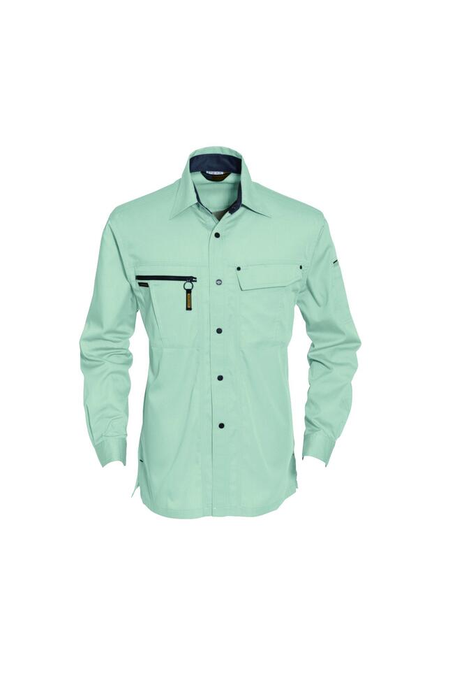 樂天商城 - BURTLE バートル 長袖シャツ ワークシャツ 作業服 6063 ストレッチ 吸汗速乾 帯電防止 オールシーズン 通年 作業現場 仕事着 メンズ レディース ユニセックス 受注発注