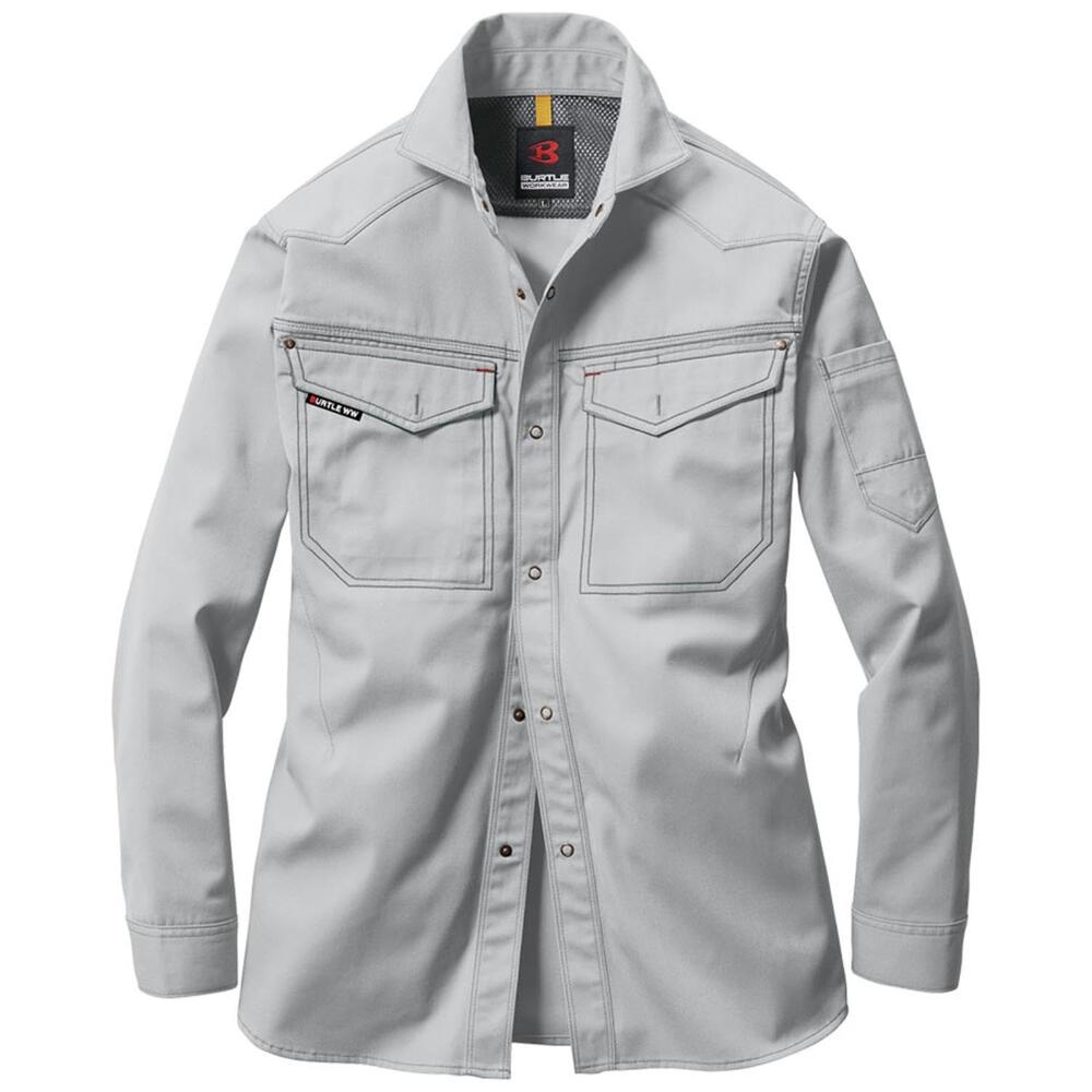 樂天商城 - BURTLE バートル 長袖シャツ 作業服 作業着 1103 制電ケア 脇メッシュ ストレッチ おしゃれ かっこいい 日本製素材 春夏用 ユニセックス 受注発注