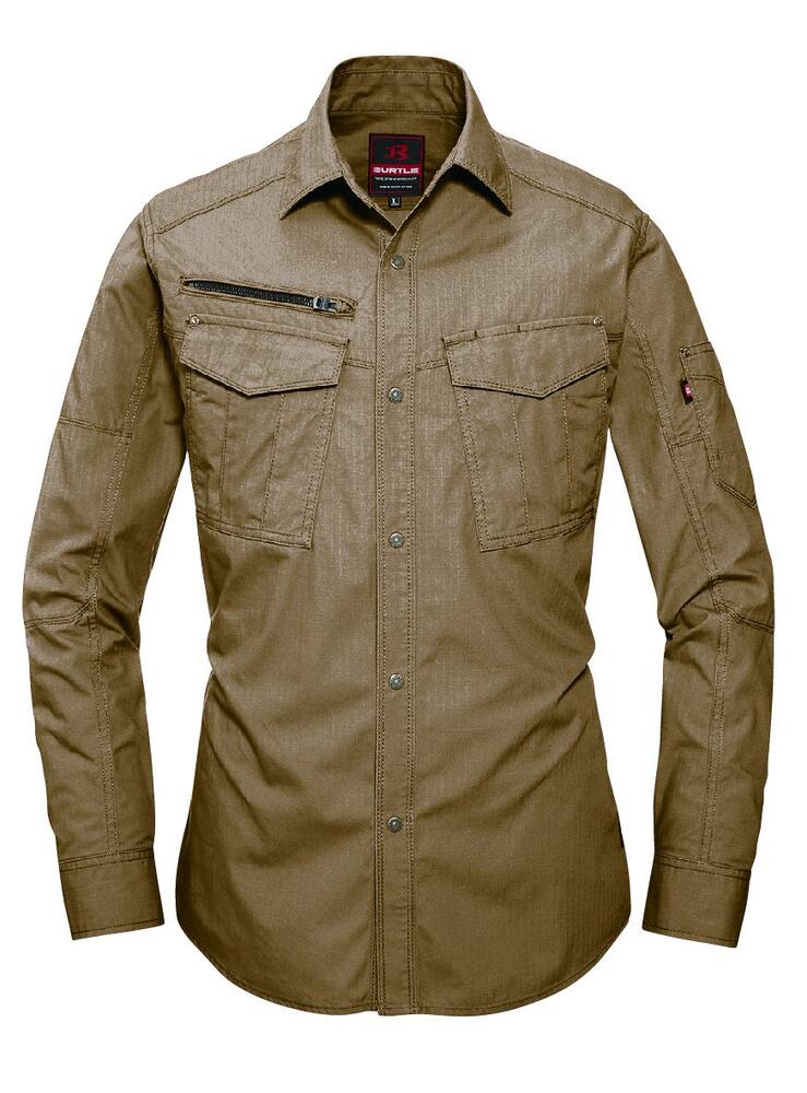 樂天商城 - BURTLE バートル 長袖シャツ ワークシャツ 5515 製品洗い加工 綿100% スタイリッシュシルエット 春夏用 作業服 作業着 ユニセックス 受注発注