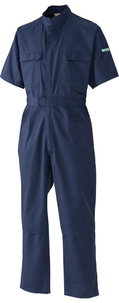 樂天商城 - Hinomaruseni 日の丸繊維 半袖ツナギ つなぎ 続服 7190 動きやすい 腰伸び ヒノマルカット 膝伸び ひざストレッチ 背中ノーフォーク 春夏用 作業服 ワークウェア ユニセックス 受注発注