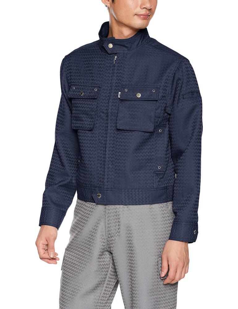 樂天商城 - 寅壱 TORAICHI ライダースジャケット 7260-554 作業服 ワークジャケット ヘリンボン柄 オールシーズン対応 メンズ 鳶服 受注発注