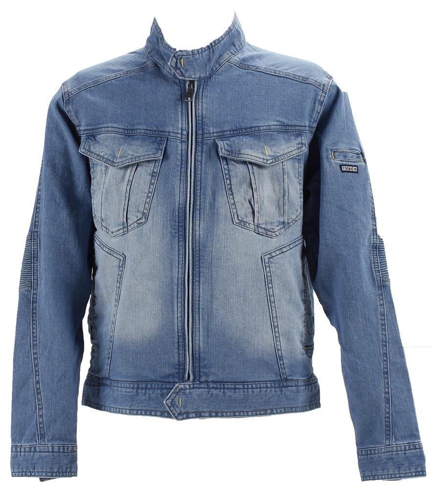 樂天商城 - TORAICHI 寅壱 デニムジャケット ライダースジャケット 8980-554 蛇腹プリーツ ストレッチ ストライプカモ オールシーズン ワークウェア 作業服 アウトドア メンズ 受注発注