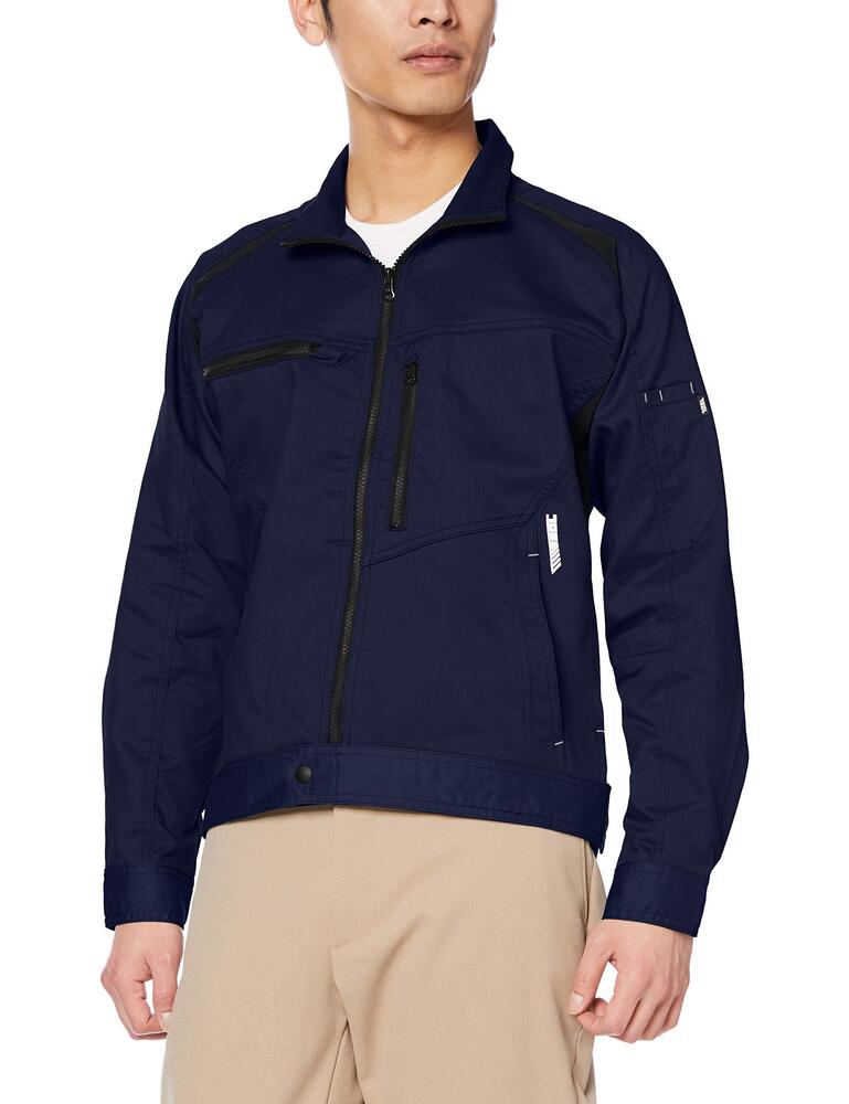 樂天商城 - TORAICHI 寅壱 長袖ブルゾン 作業ジャケット 2130-124 高機能 ストレッチ 制電 軽量 JIS T8118適合 反射 脇ニット 通年 ワークウェア ユニフォーム 仕事着 メンズ 受注発注