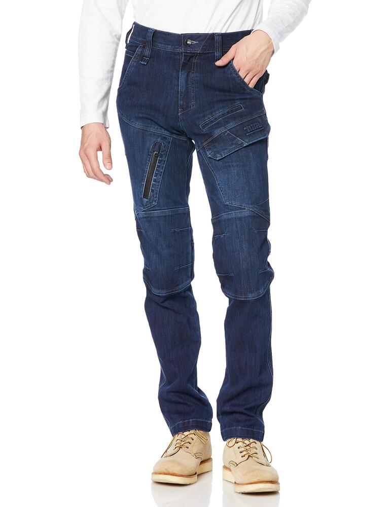 樂天商城 - TORAICHI 寅壱 デニムカーゴパンツ 作業服 ワークパンツ 8910-219 ストレッチ 3Dパターン ニーパッド対応 オールシーズン 現場作業 タウンユース メンズ 受注発注