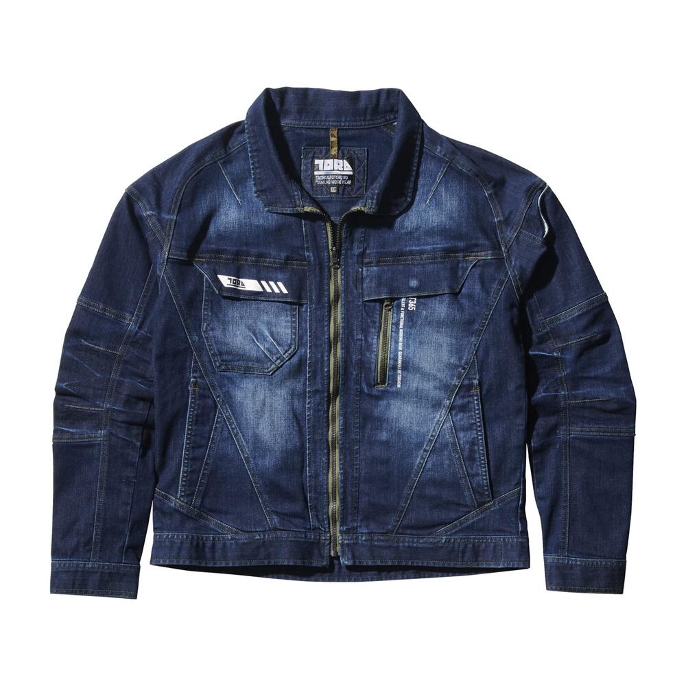 樂天商城 - TORAICHI 寅壱 トライチ デニムブルゾン ワークジャケット Gジャン 8830-124 ストレッチ 体感温度調整 ECO オールシーズン 作業服 普段着 メンズ 受注発注