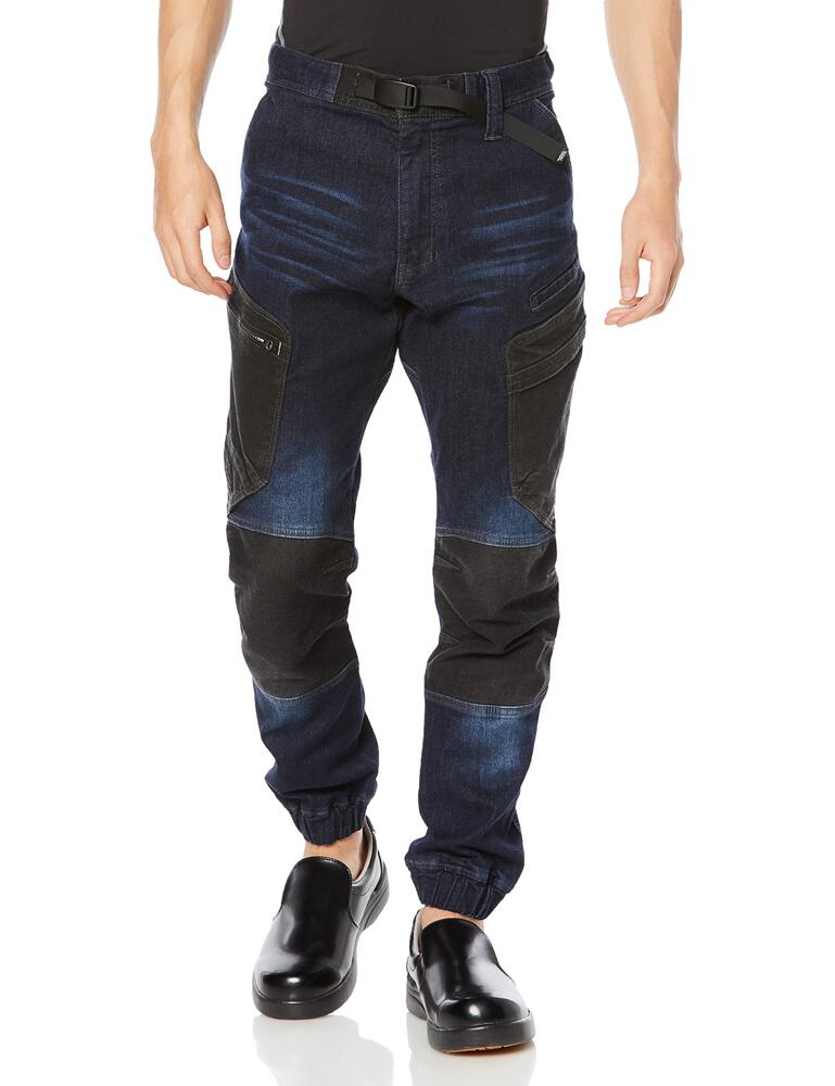 樂天商城 - TORAICHI 寅壱 デニムカーゴジョガーパンツ 作業服 ワークパンツ ストレッチ 再帰反射 高強度 通年 メンズ 受注発注