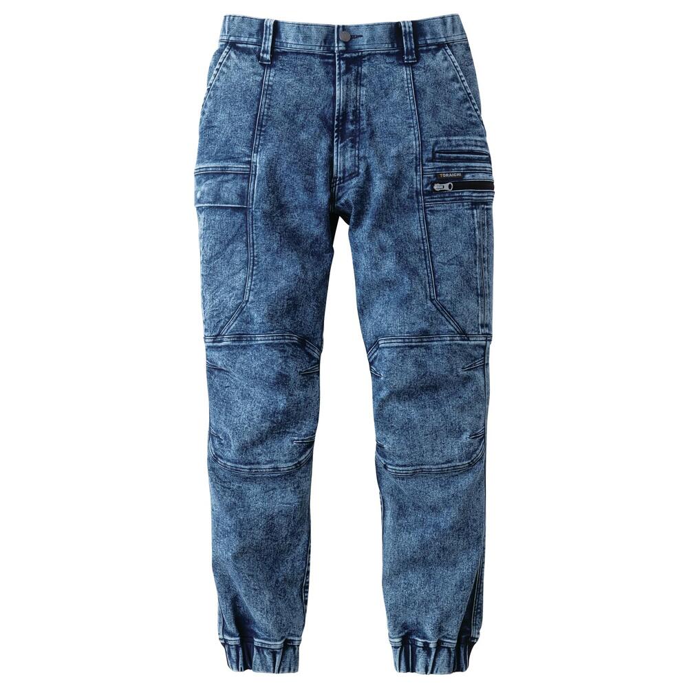 樂天商城 - TORAICHI 寅壱 デニムカーゴジョガーパンツ 作業服 作業着 ワークパンツ 8922-235 ストレッチ ケミカル スリムフィット 年間 作業 スポーツ アウトドア カジュアル メンズ 受注発注