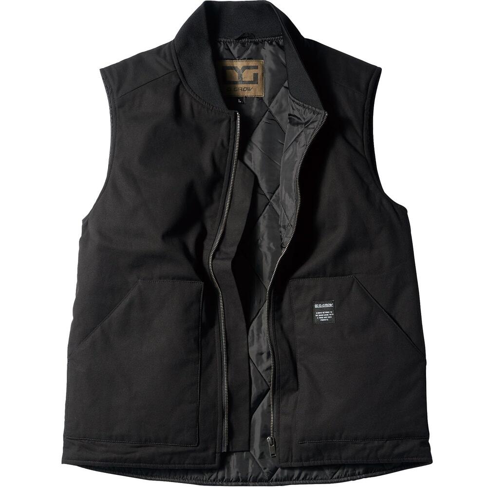 樂天商城 - KURODARUMA クロダルマ D.GROW ディーグロー DG505 防寒ベスト キャンバス生地 衿ジャージー 左右ビッグポケット 秋冬 ワークウェア カジュアル ユニセックス 受注発注