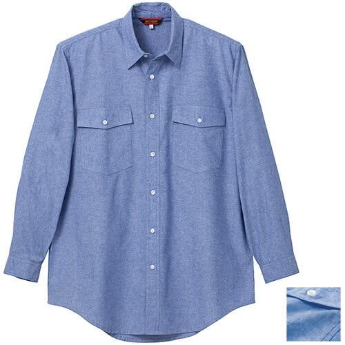 樂天商城 - KURO DARUMA クロダルマ 長袖シャツ 作業服 ワークシャツ 25874 綿100% ダンガリー素材 丈夫 シンプル 高耐久 オールシーズン 制服 仕事着 カジュアル ユニセックス 受注発注