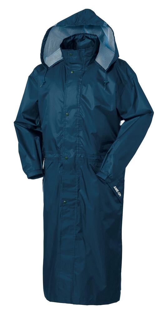 樂天商城 - KURO DARUMA クロダルマ レインロングコート 47411 カッパ 雨合羽 軽量 反射材 二輪車対応 アンダーガード付 オールシーズン メンズ ワークウェア 受注発注