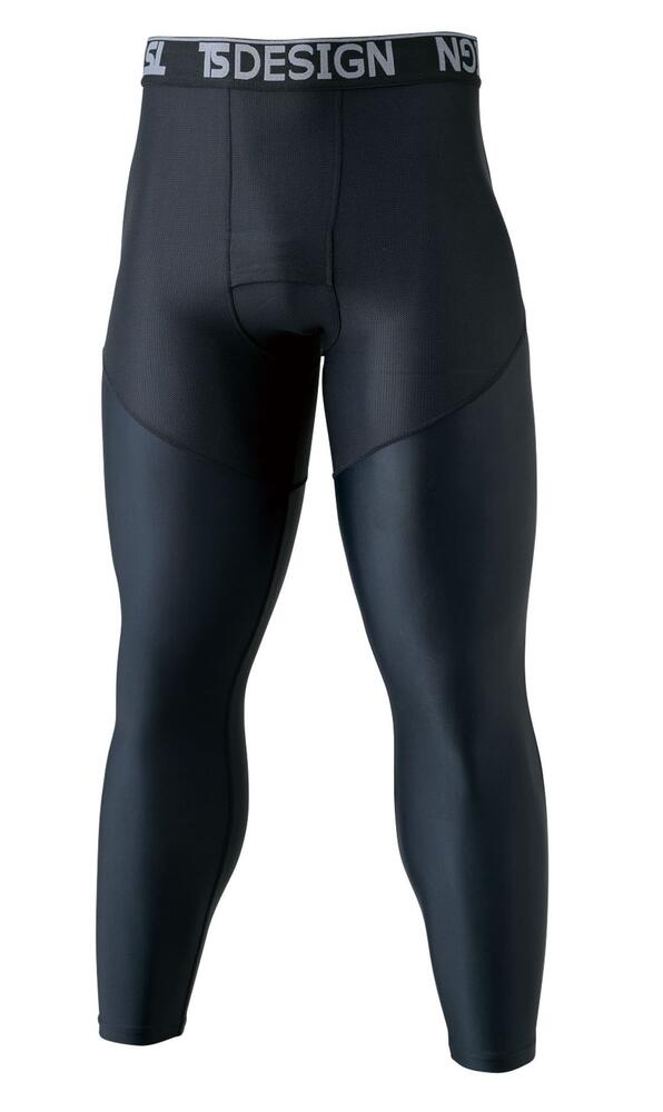 樂天商城 - TS DESIGN ティーエスデザイン クールアイス ロングパンツ コンプレッション インナータイツ 84122 接触冷感 吸汗速乾 UVカット ストレッチ 春夏 作業 スポーツ メンズ 受注発注