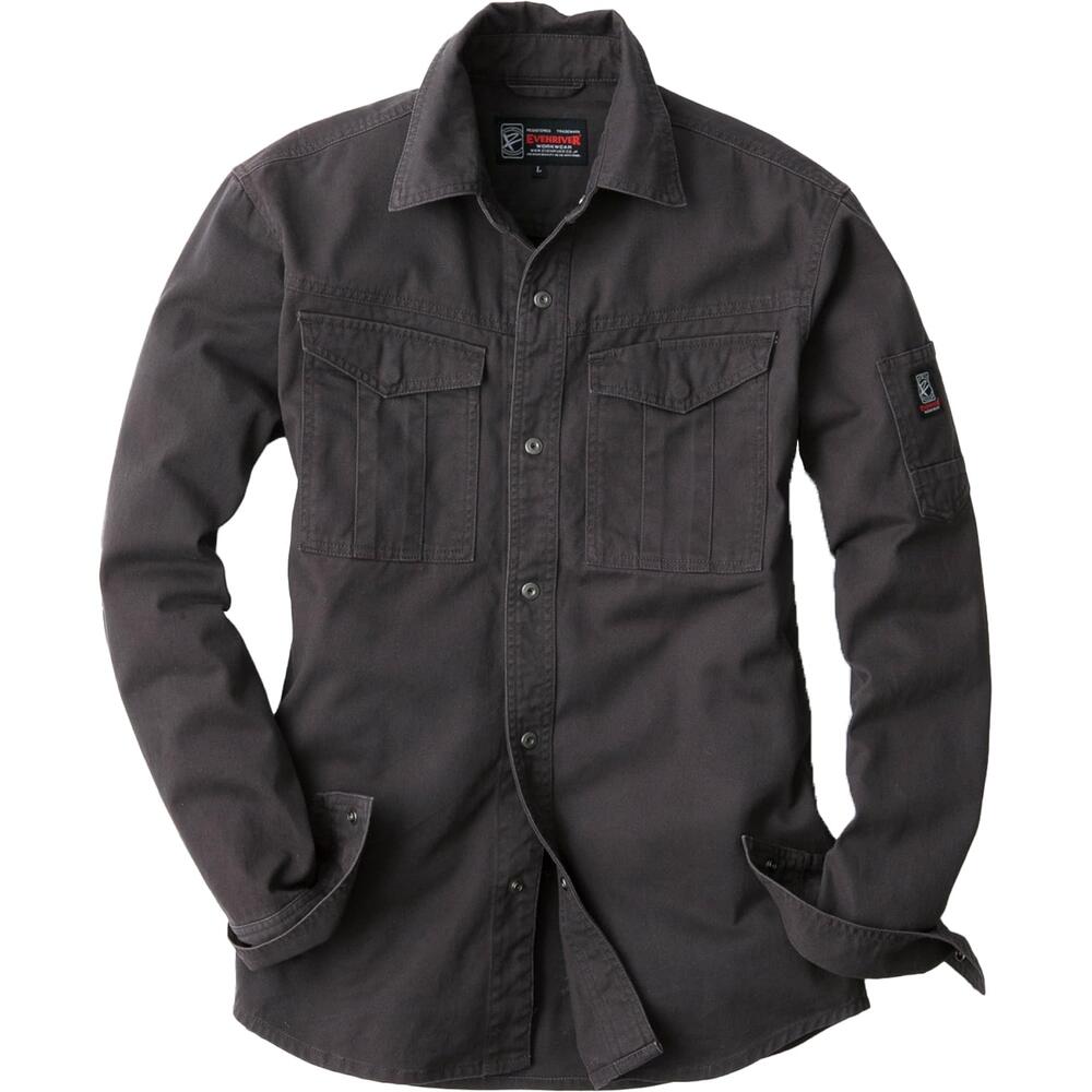 樂天商城 - Evenriver イーブンリバー スタンダードシャツ SR-4006 長袖 作業服 作業着 綿100% 吸汗性 ベーシック 通年 オールシーズン ワークウェア メンズ 受注発注