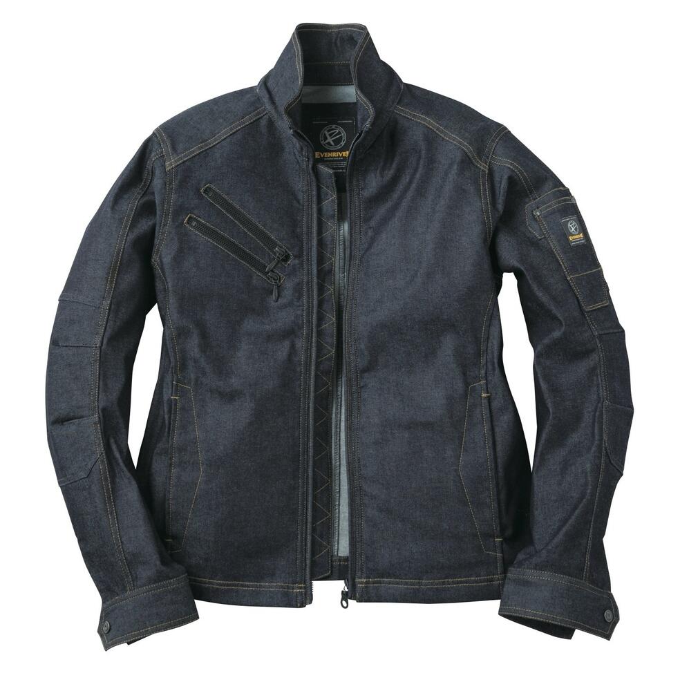 樂天商城 - EVENRIVER イーブンリバー USD407 ストレッチデニムブルゾン ジャケット 作業着 アウター ワークウェア ヘビーオンス 高キックバック 魅せるデニム 秋冬 ユニセックス 受注発注