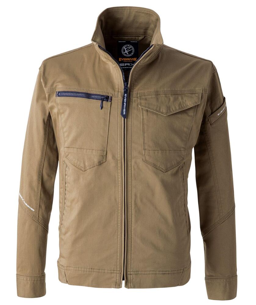 樂天商城 - EVEN RIVER イーブンリバー US1607 ソリッドストレッチジャケット 作業服 ブルゾン 高品質綿 ストレッチ スタイリッシュ オールシーズン メンズ 受注発注