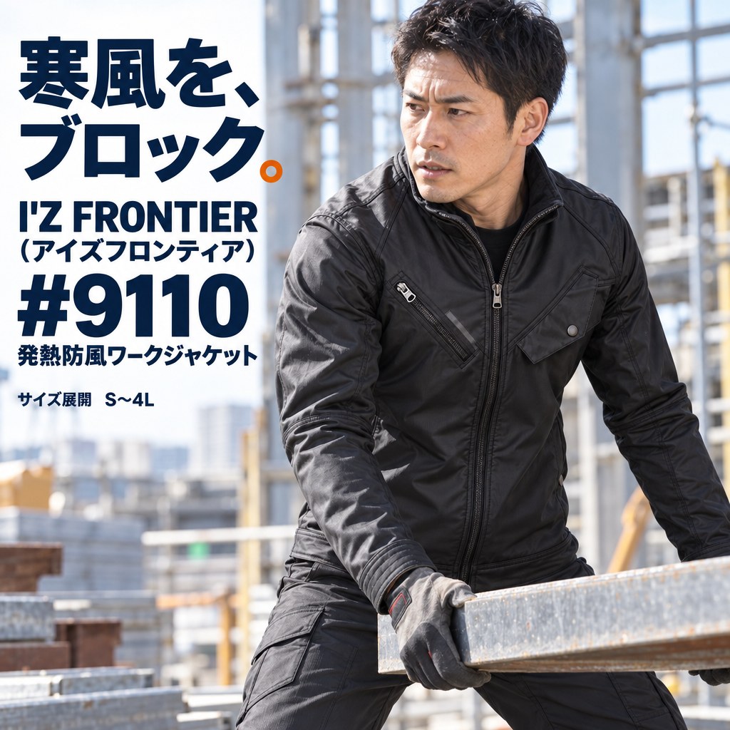 アイズフロンティア I'Z FRONTIER 発熱防風 ワークジャケット メンズ 防寒着 作業服 作業着 ブルゾン ジャンパー 秋冬 #9110 S〜4L