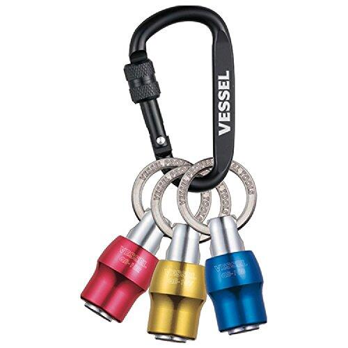 樂天商城 - VESSEL ベッセル クイックキャッチャー ビットホルダー QB-K3C 片手着脱 オートロック 腰道具携帯用 強力ボールチャック 3個組 受注発注