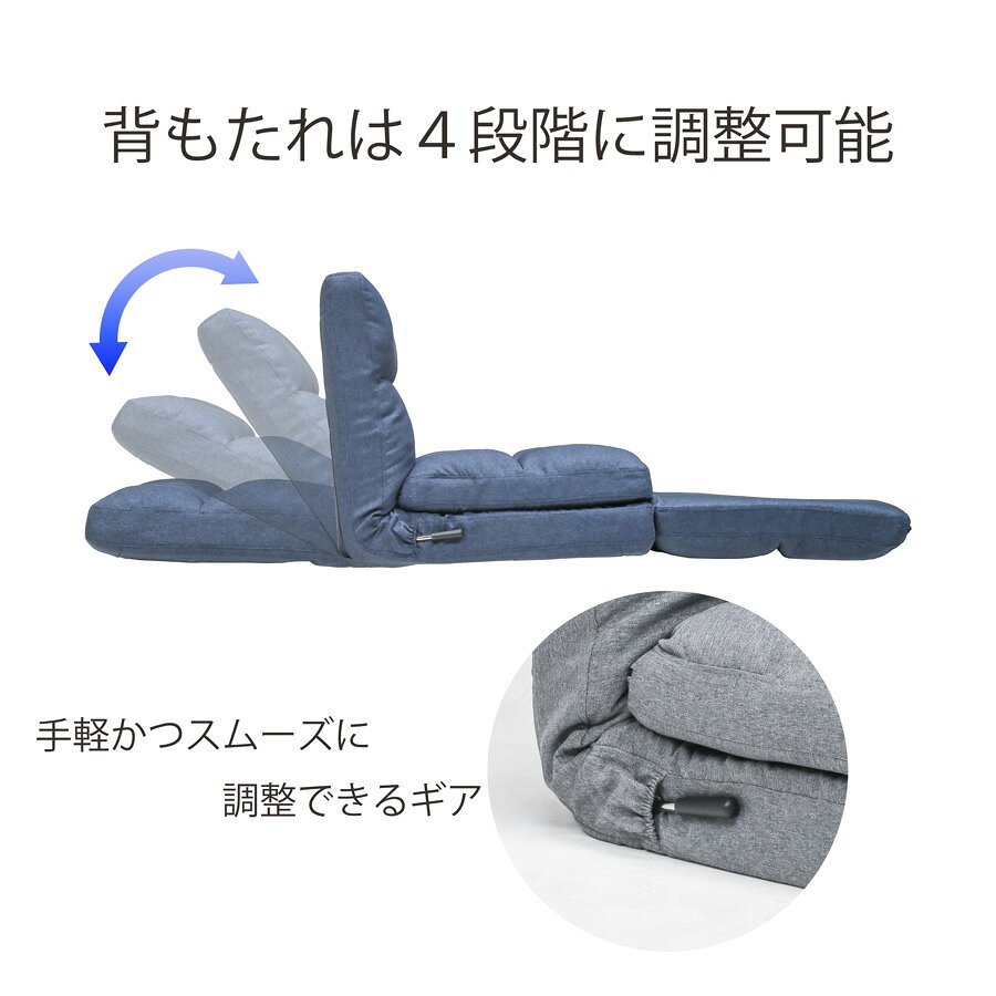 【MAX55%OFF】 1P ソファ ソファー ギアソファー リクライニング 座椅子 1人掛け おしゃれ ファブリック 布 4段階 ギア 新学期 一人暮らし 新生活 新生活 ブルー グレー 青 灰色 [2]