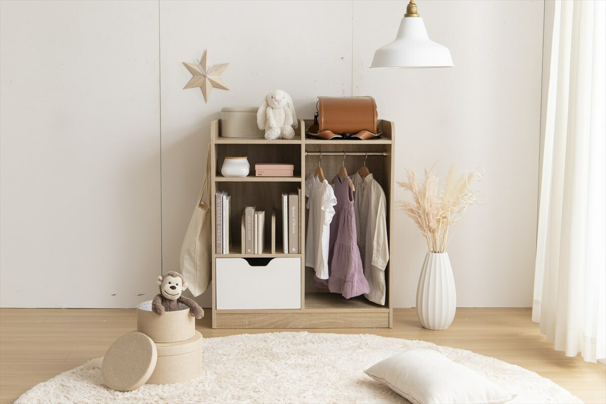 マルチ収納付きランドセルラック 片付け ランドセルラック ハンガーラック キッズ収納 収納ラック ランドセル収納 ランドセル置き リビング収納 収納 棚 本棚 ハンガー 引き出し パイプ コンパクト 省スペース ワードローブ 子供部屋 シンプル スリム ブックエンド Pila ピラ [2]